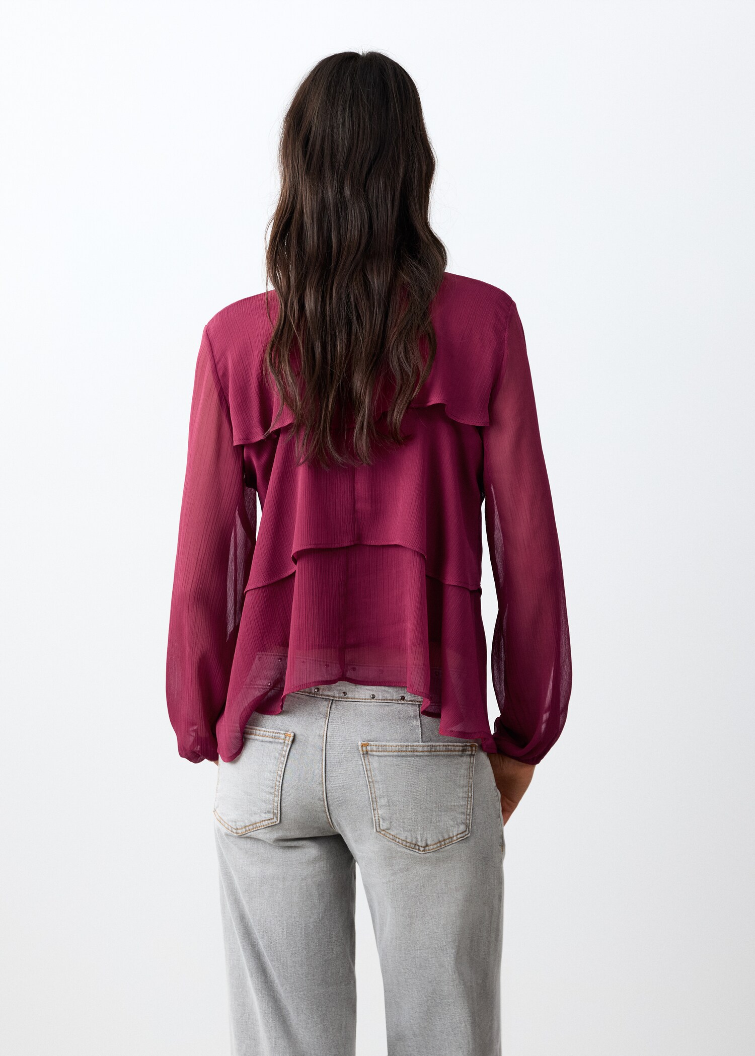 Blusa volantes fluida - Reverso del artículo