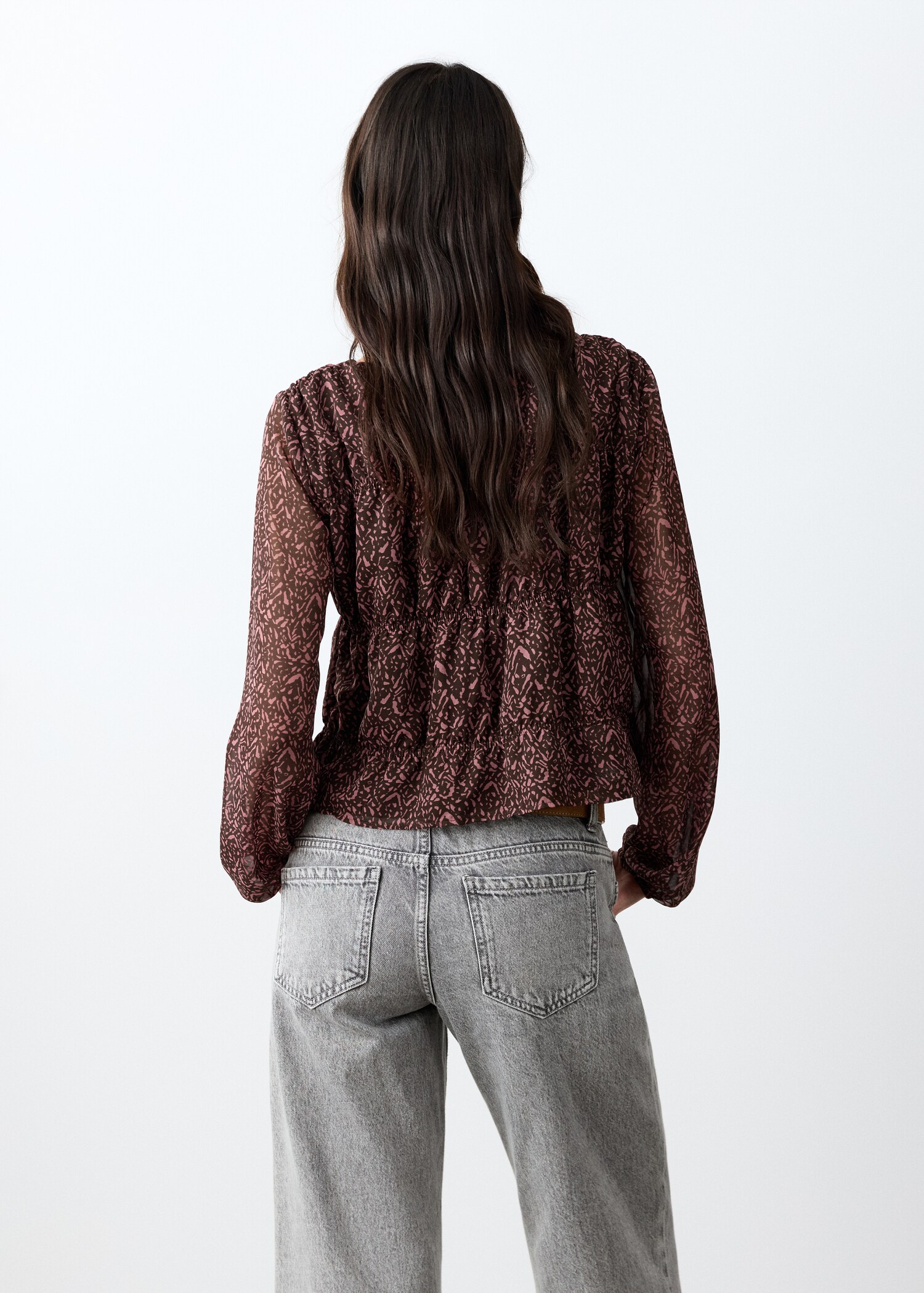 Blusa estampada fruncido - Reverso del artículo