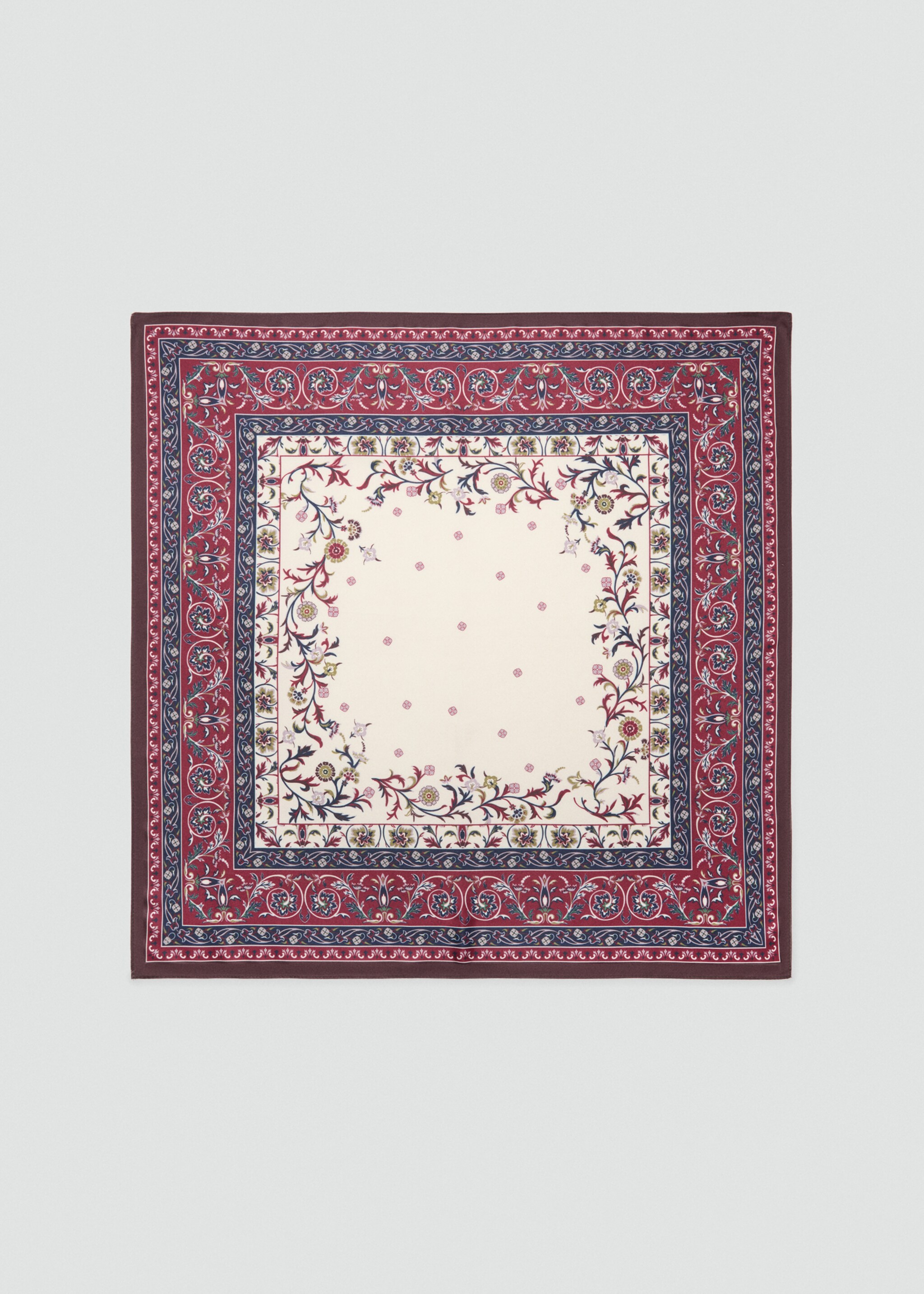 Printed satin scarf - Article without model, Navy. Ref: 27022006-00.