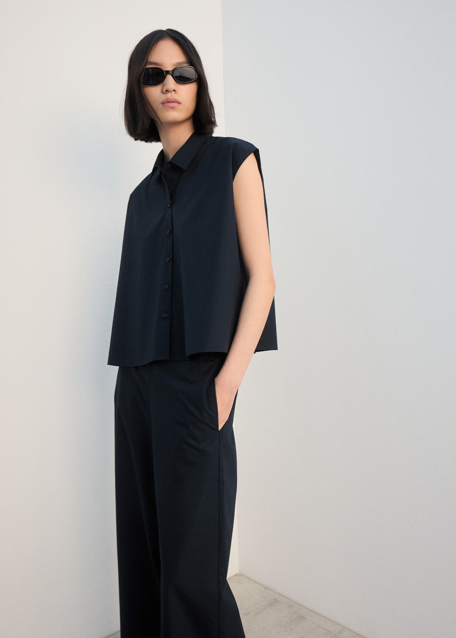 بنطلون مستقيم بخصر مطاطي - تفاصيل المنتج 1