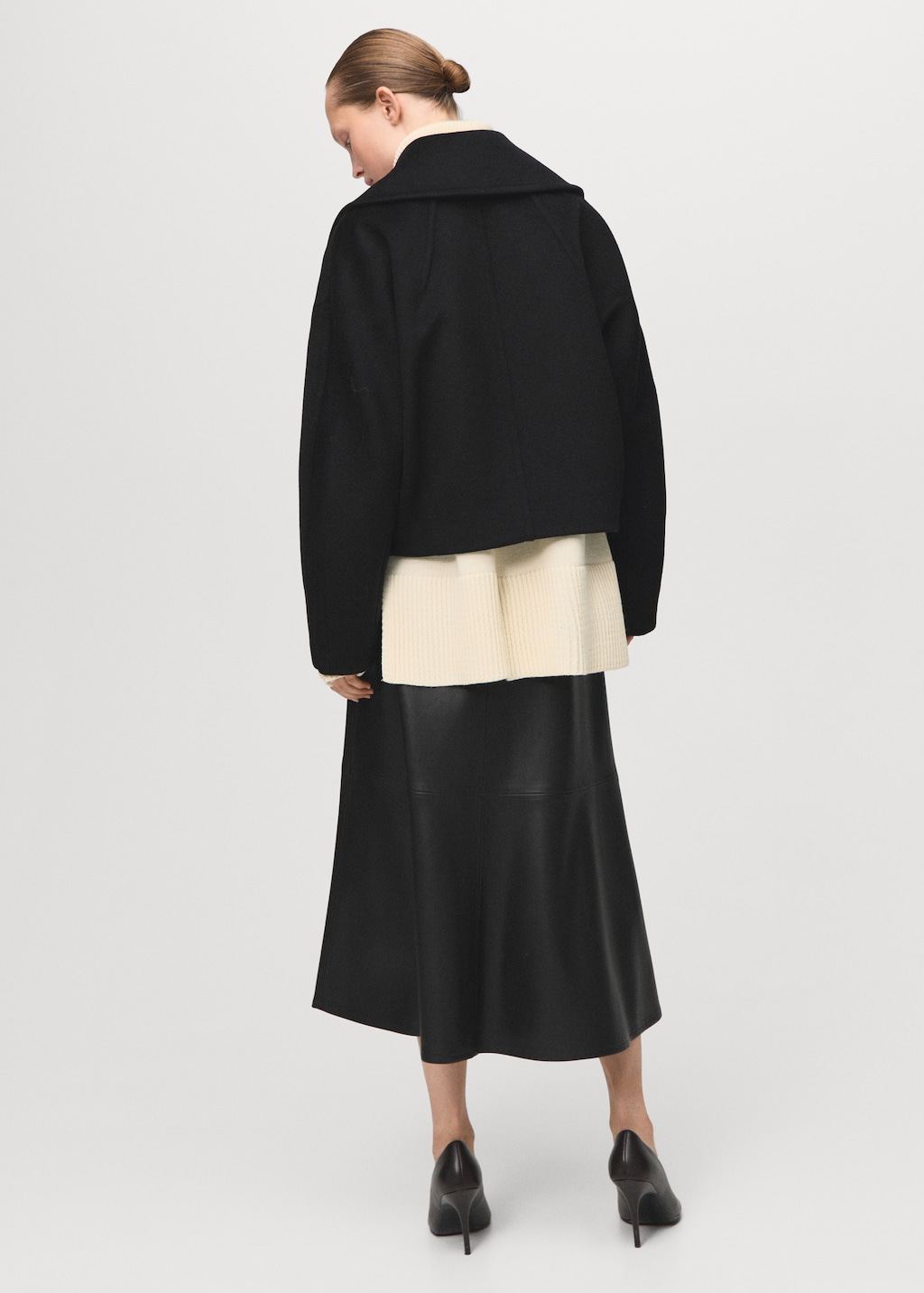 Wool jacket with shirt collar