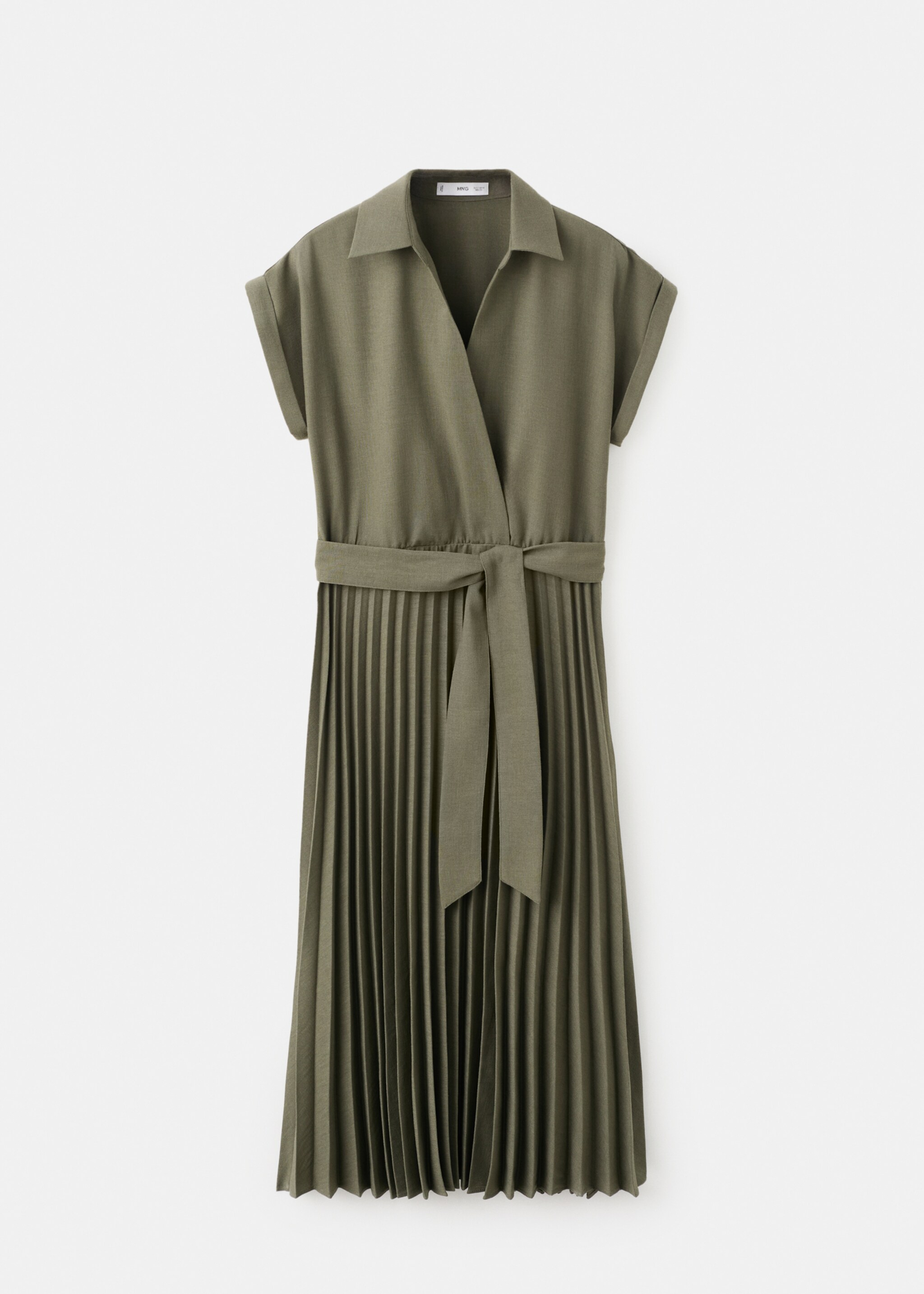 Vestido camisero plisado - Artículo sin modelo, Khaki. Ref: 27022542-00.