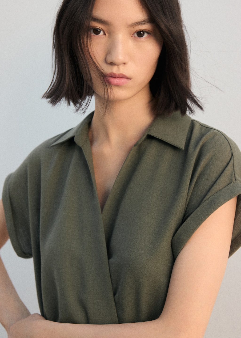 Pleated shirt dress - image 4