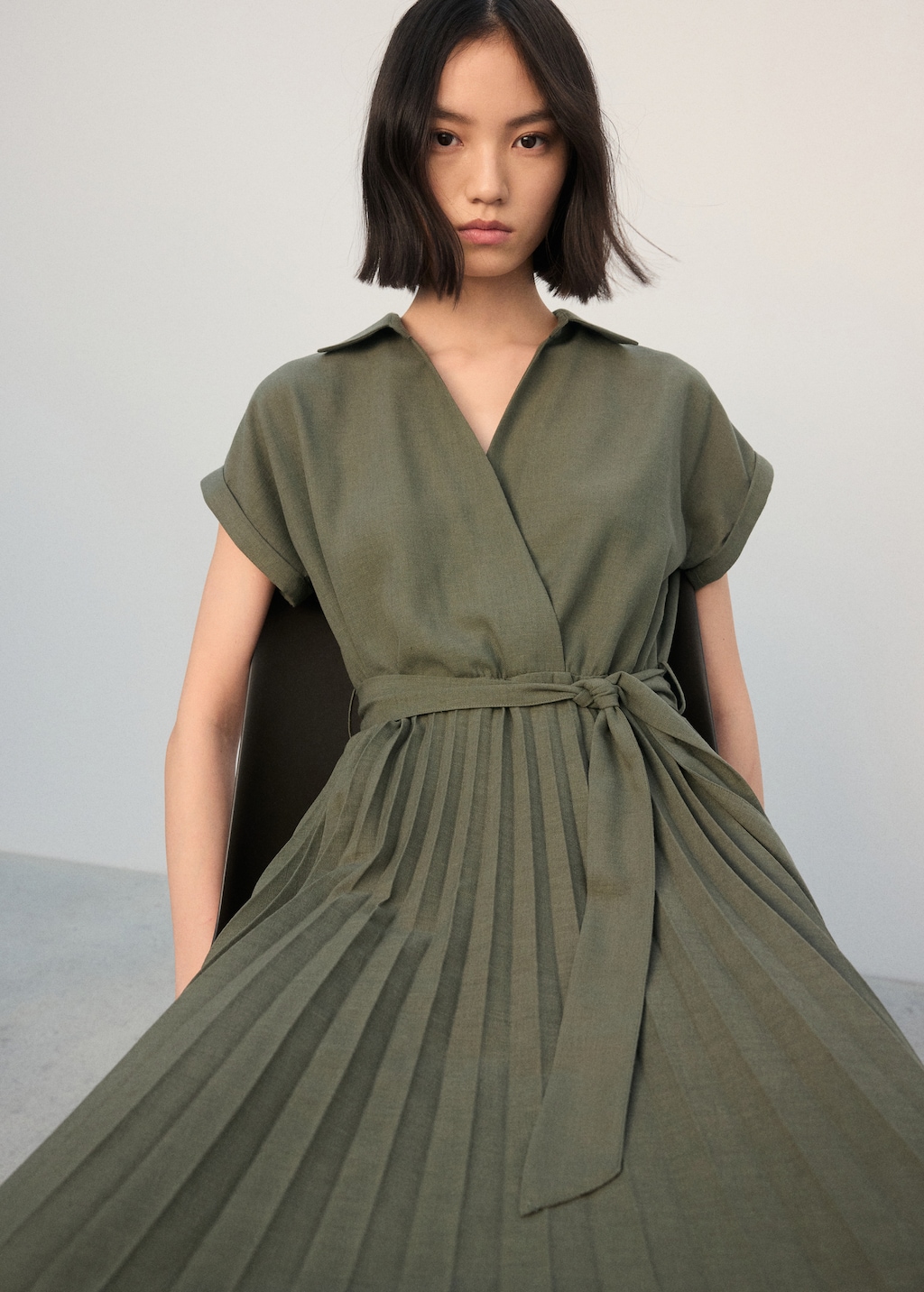 Pleated shirt dress