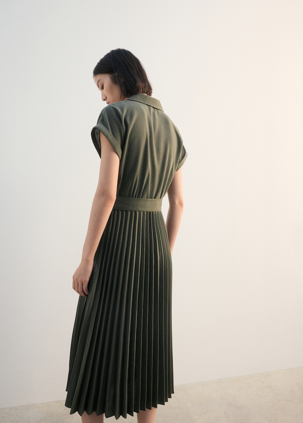 Pleated shirt dress - image 3