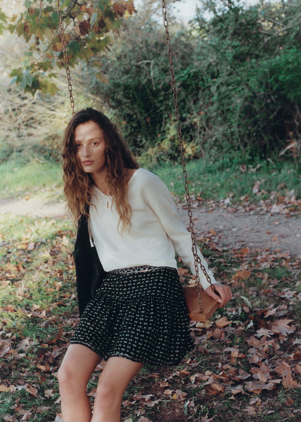 Cut-out knitted sweater