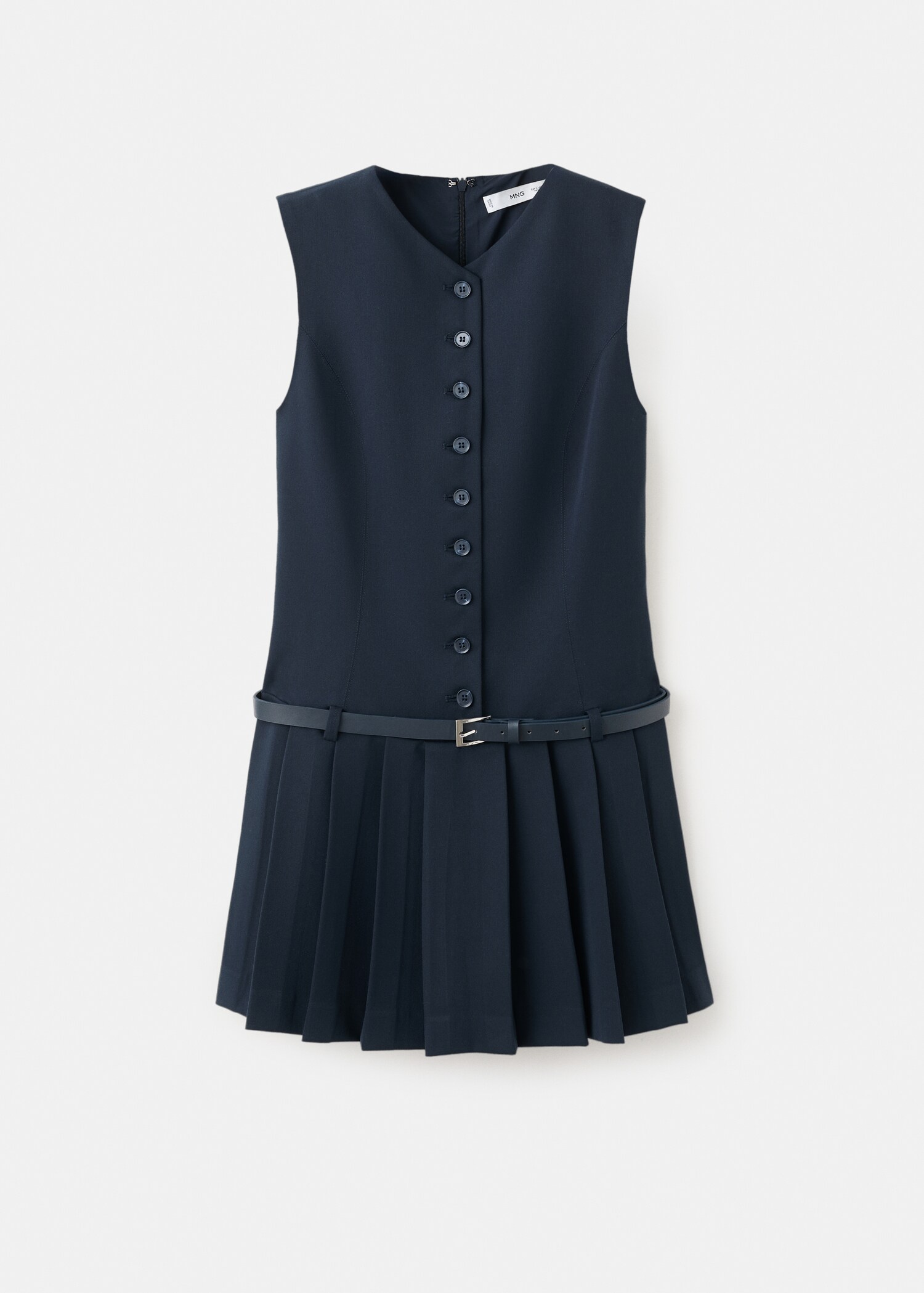 Pleated dress with belt - Article without model