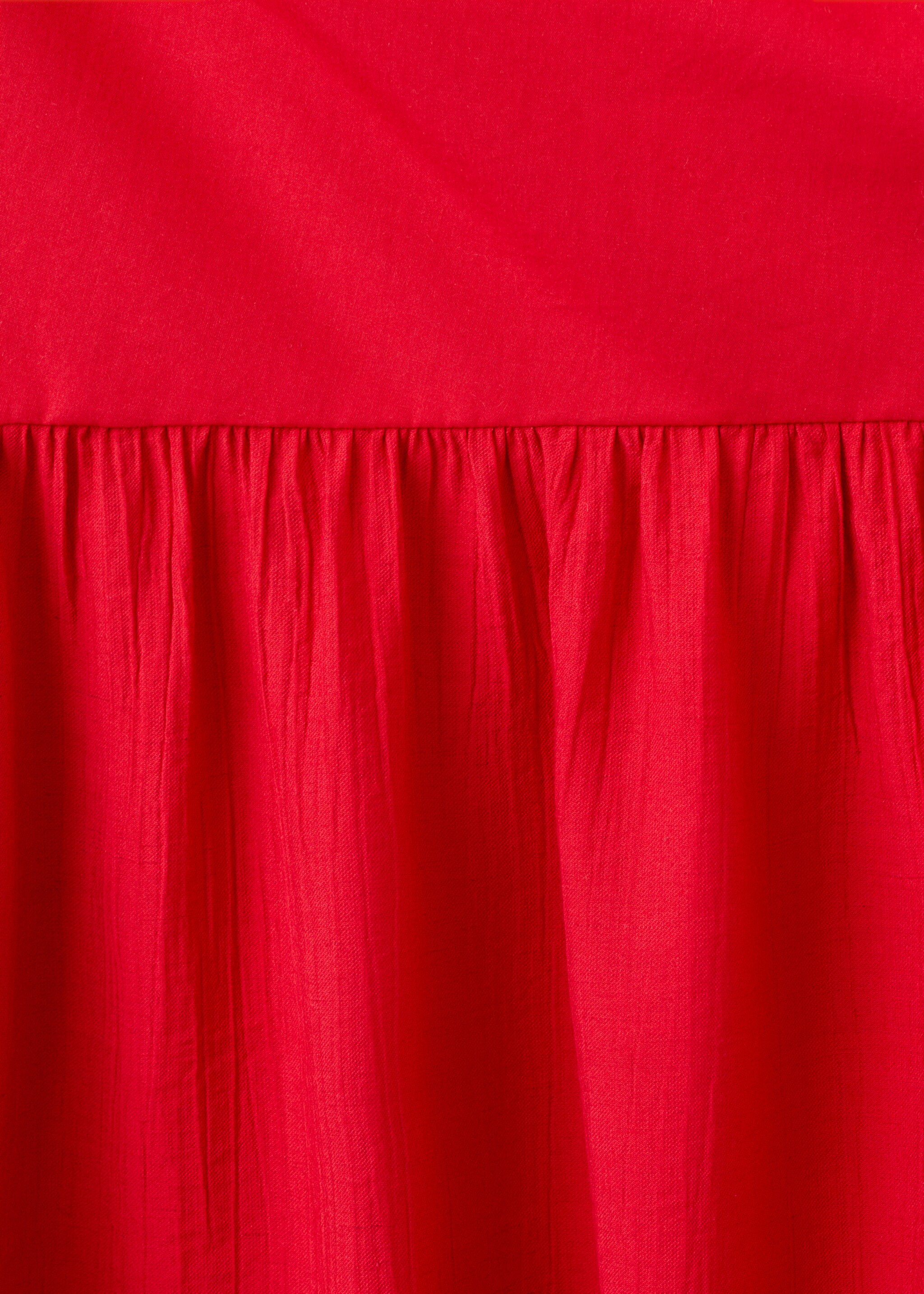 Asymmetrical pleated dress - Details of the article 0, Red. Ref: 27022547-00.