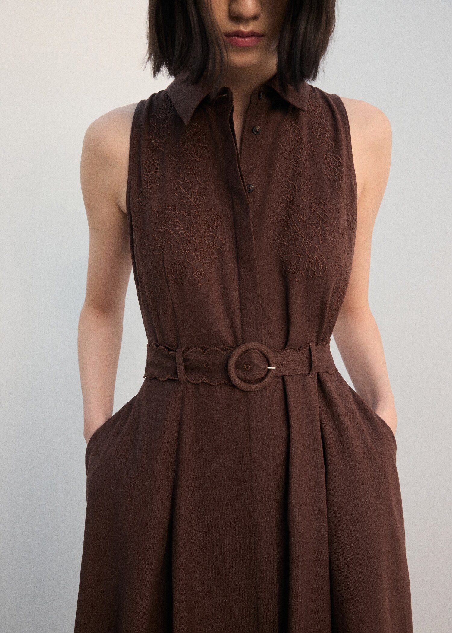 Embroidered shirt dress - Details of the article 6