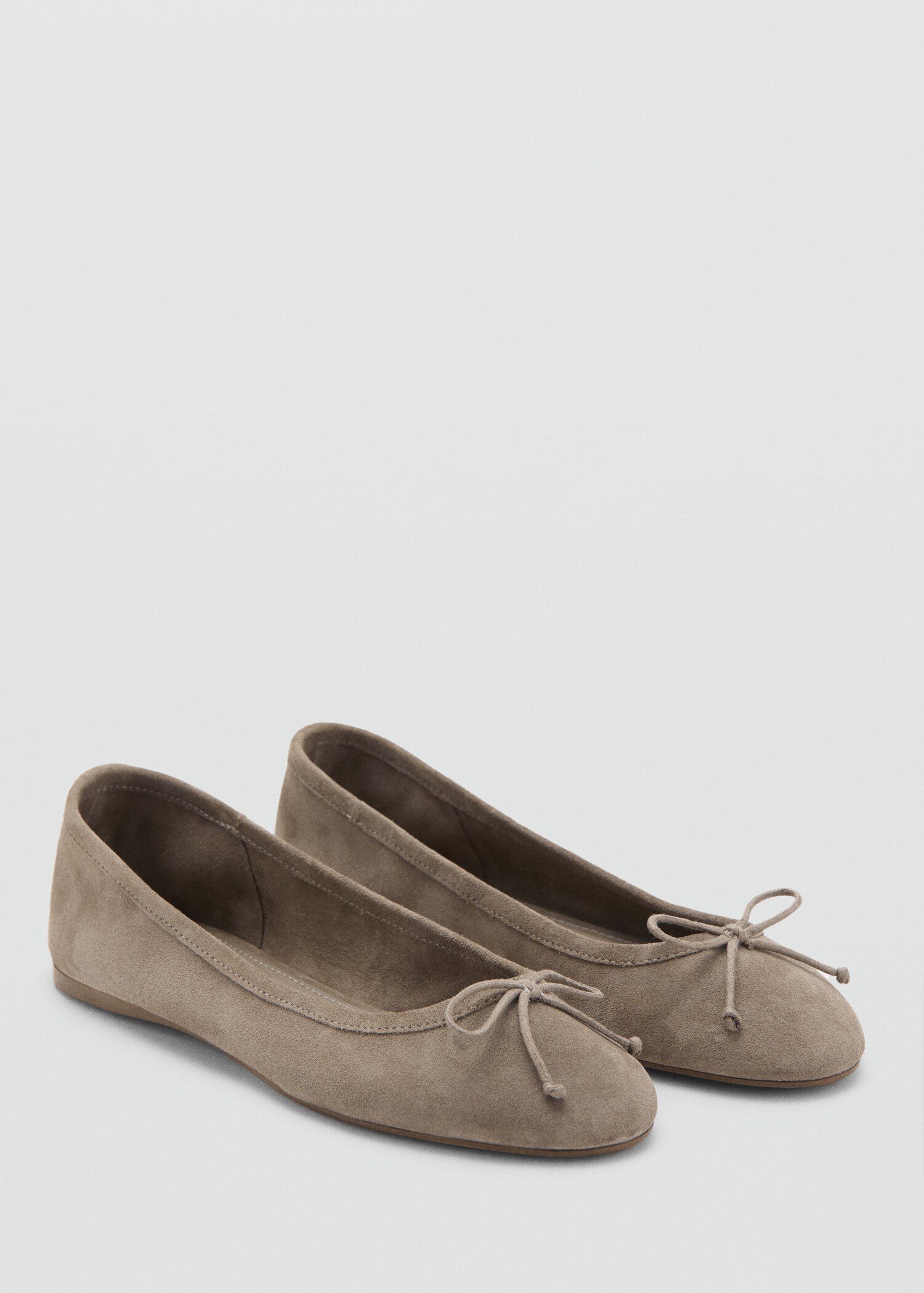 Leather ballet flats with bow - Medium plane