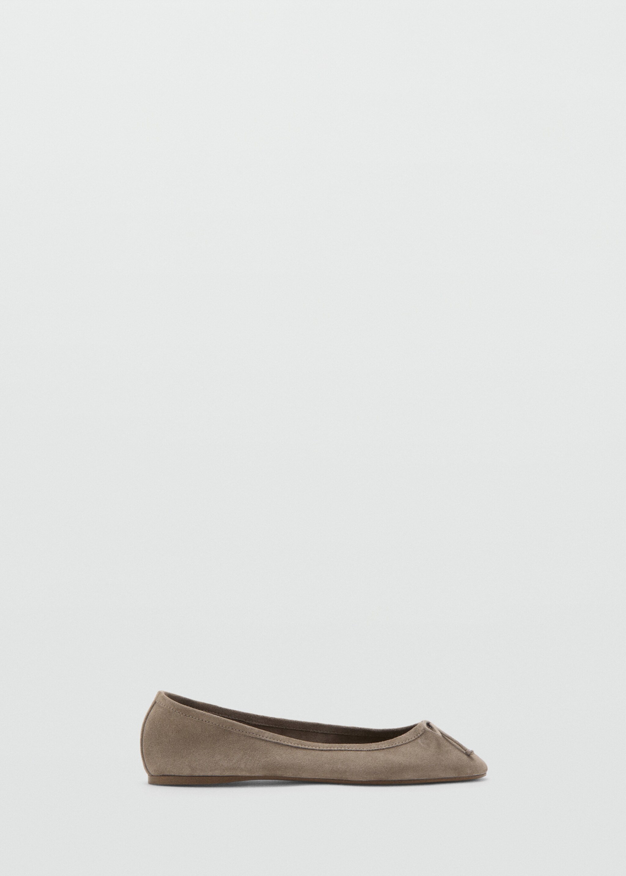 Leather ballet flats with bow - Article without model, Light/Pastel Brown. Ref: 27022553-00.