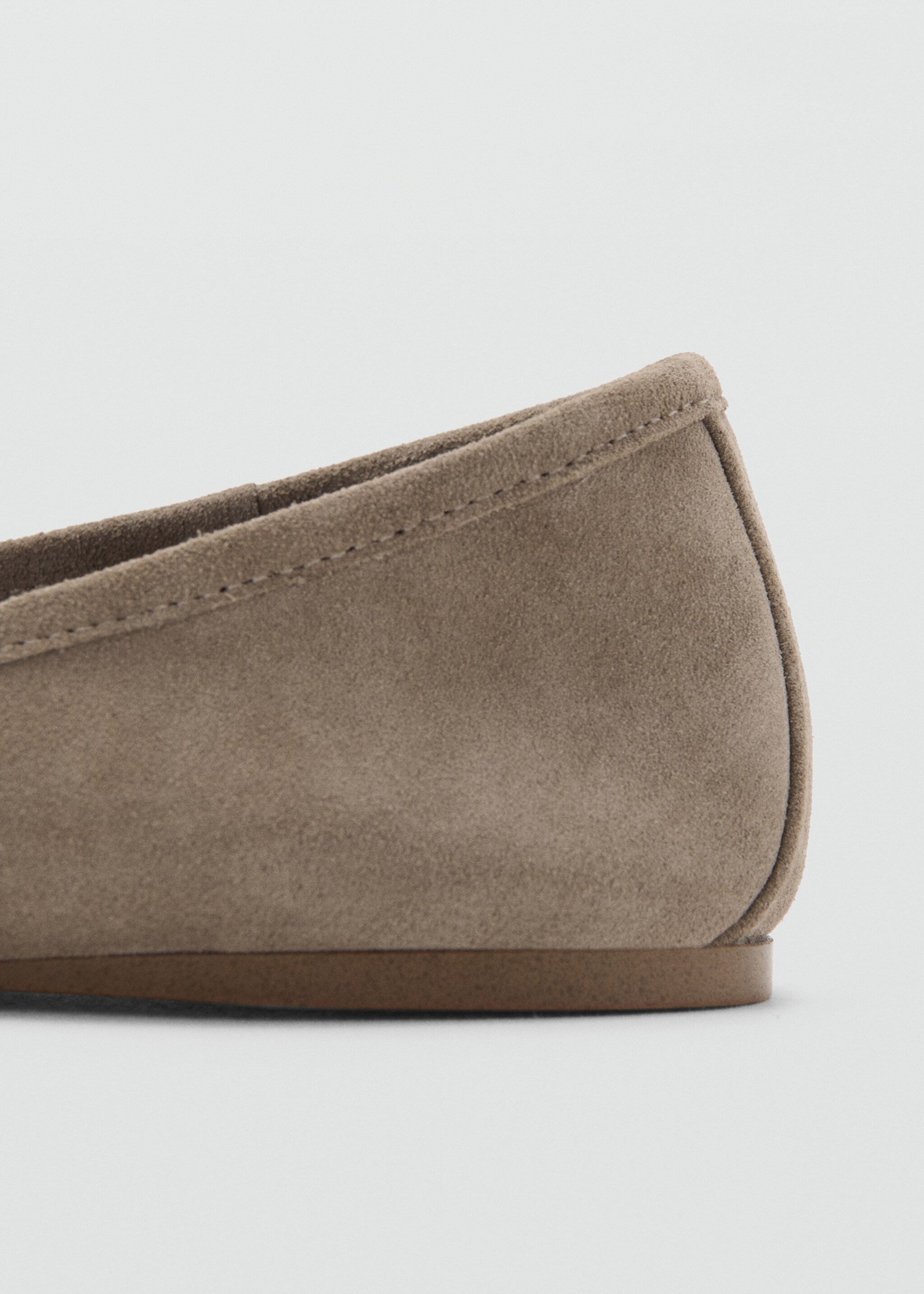 Leather ballet flats with bow - Details of the article 1, Light/Pastel Brown. Ref: 27022553-00.