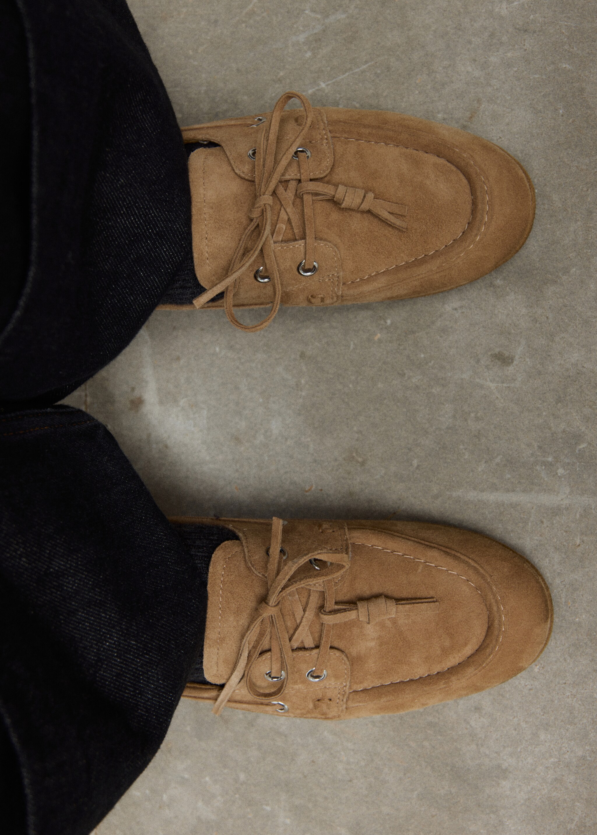 Deck shoes with laces - Details of the article 9, Sand. Ref: 27022554-00.
