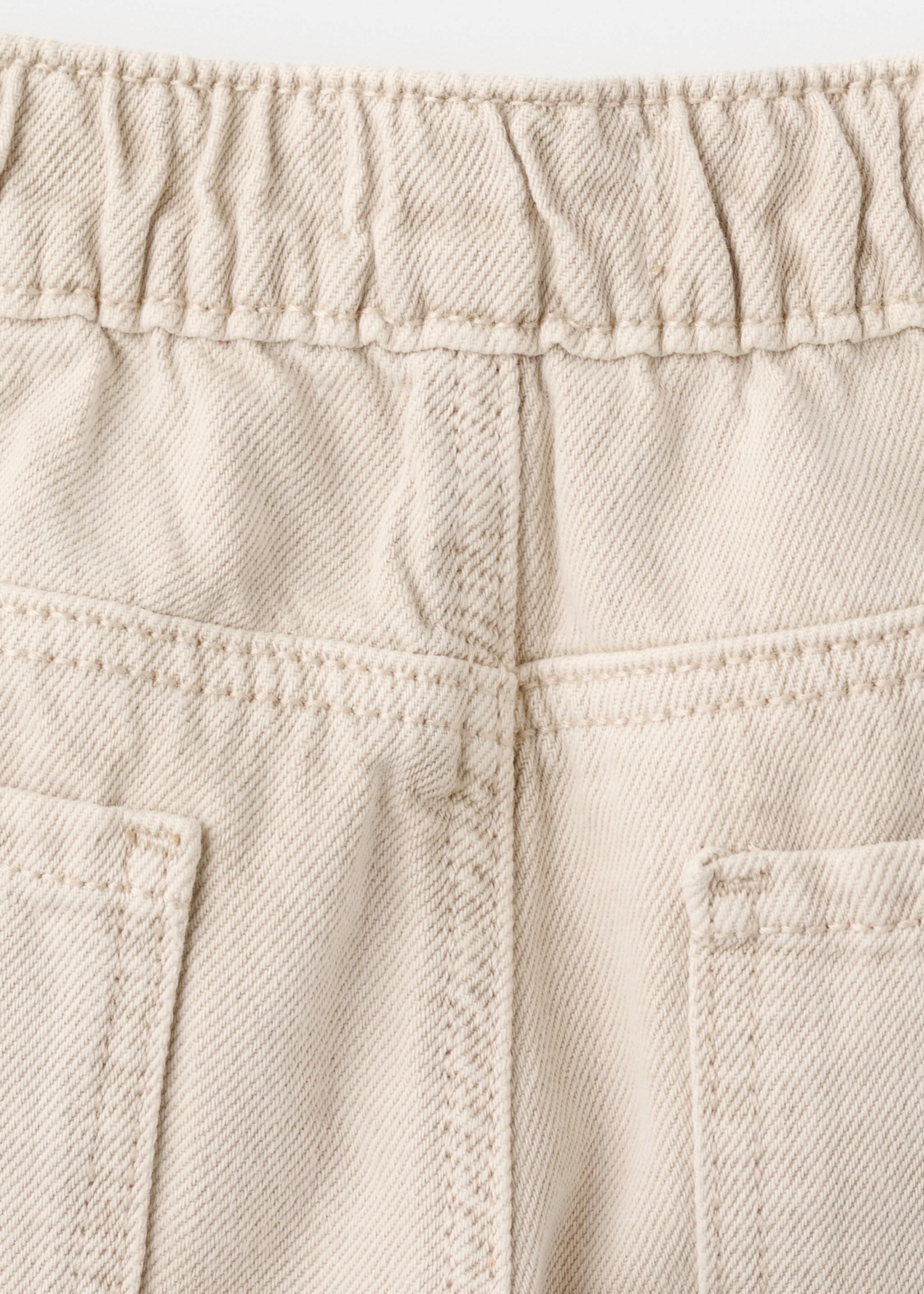 Straight-fit jeans with elastic waist - Details of the article 0, Sand. Ref: 27022890-00.