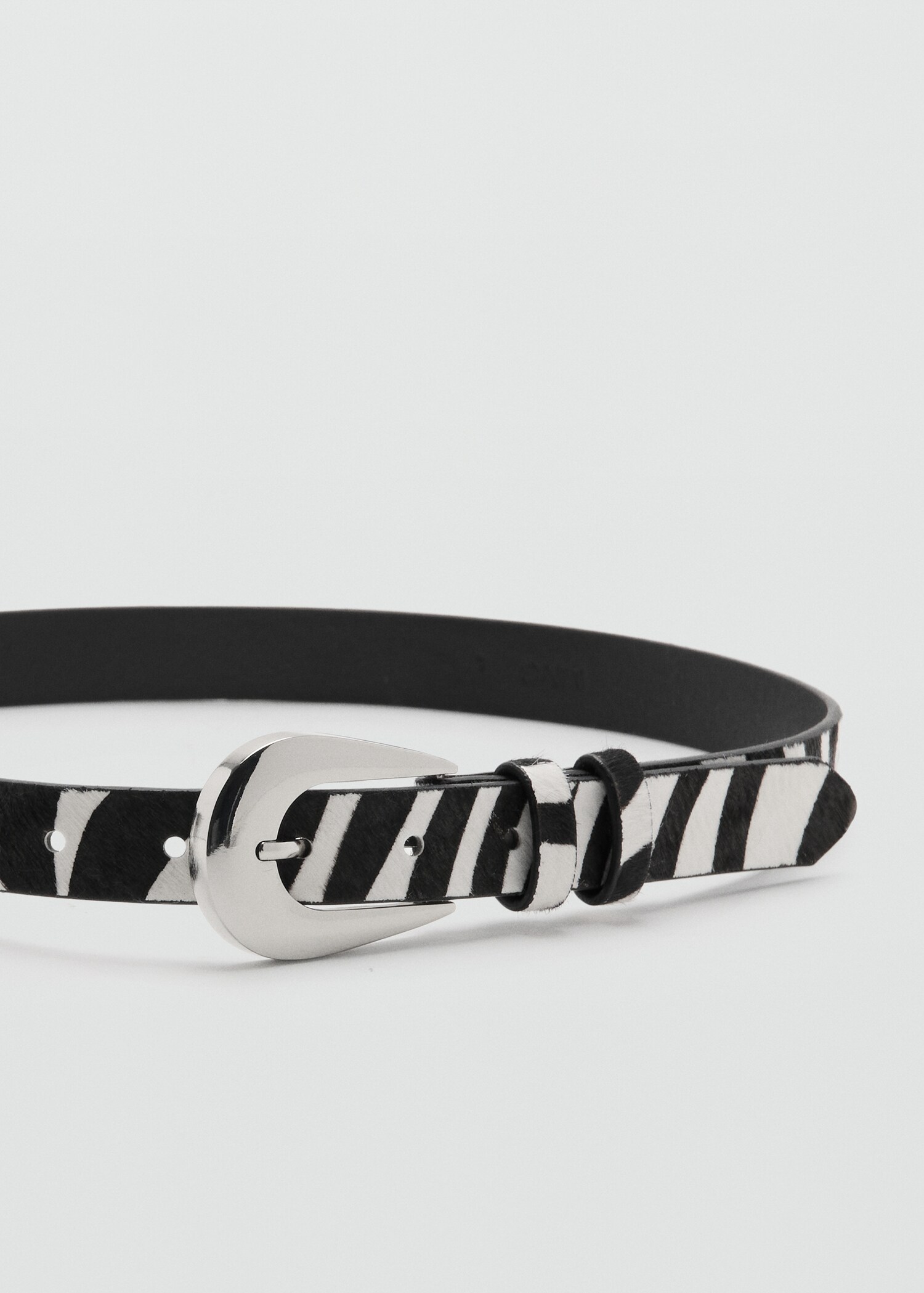 Zebra-print fur belt - Medium plane