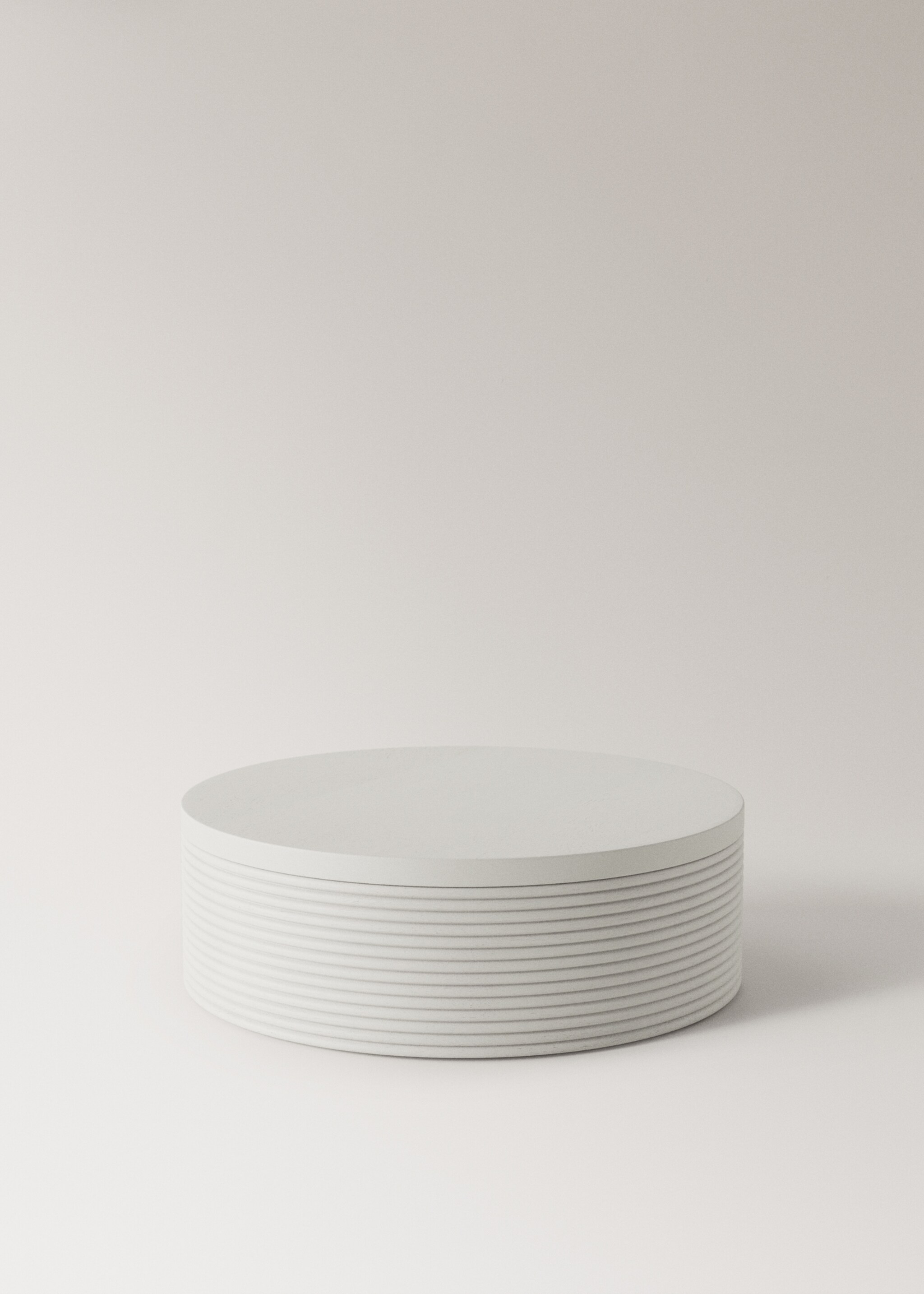 Caixa rodona fusta gran - Article sense model, Blanc. Ref: 27022904-00.