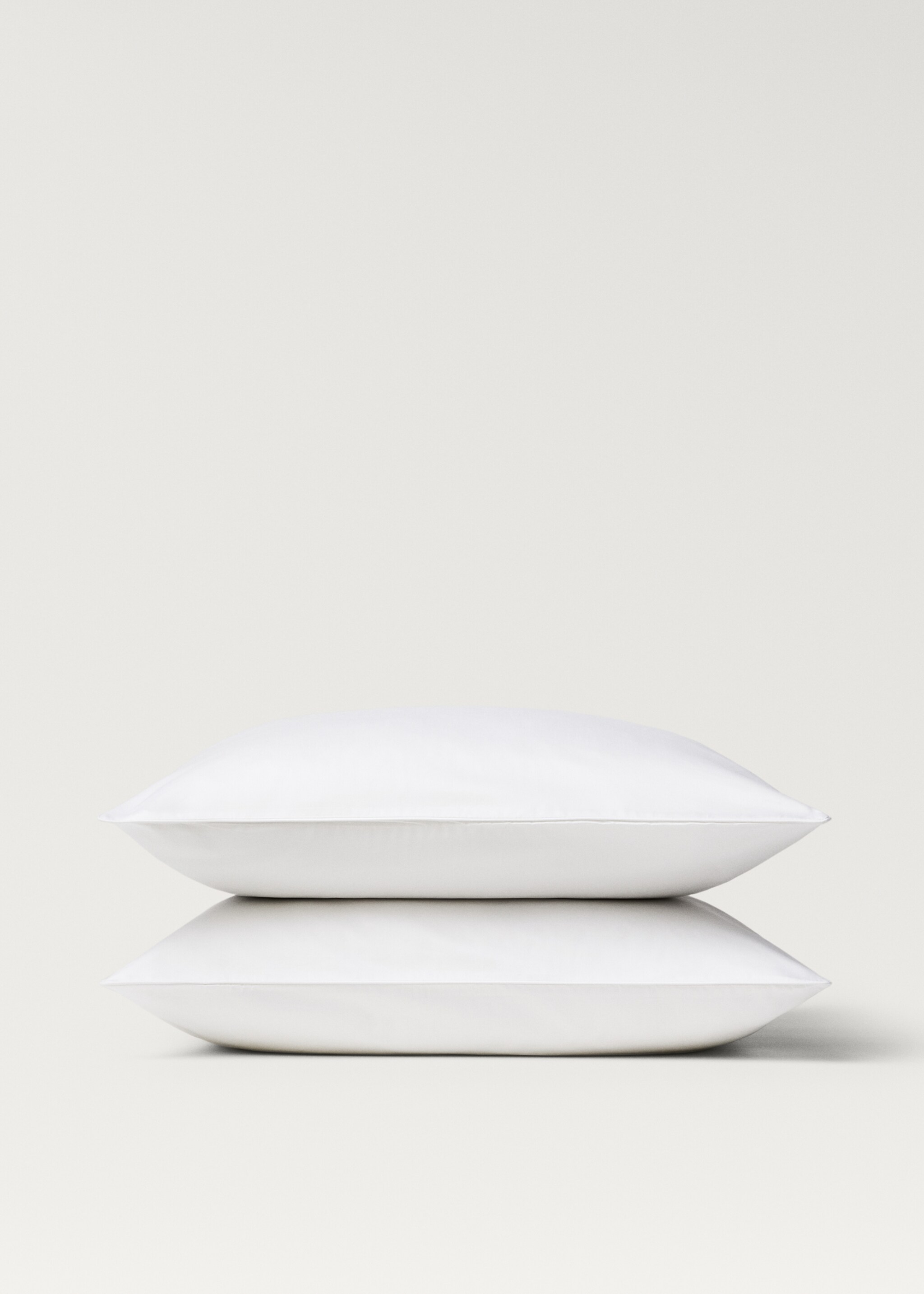 Dues fundes coixinera cotó setí 600 fils 60x60 cm - Detall de l'article 1, Blanc. Ref: 27022910-00.