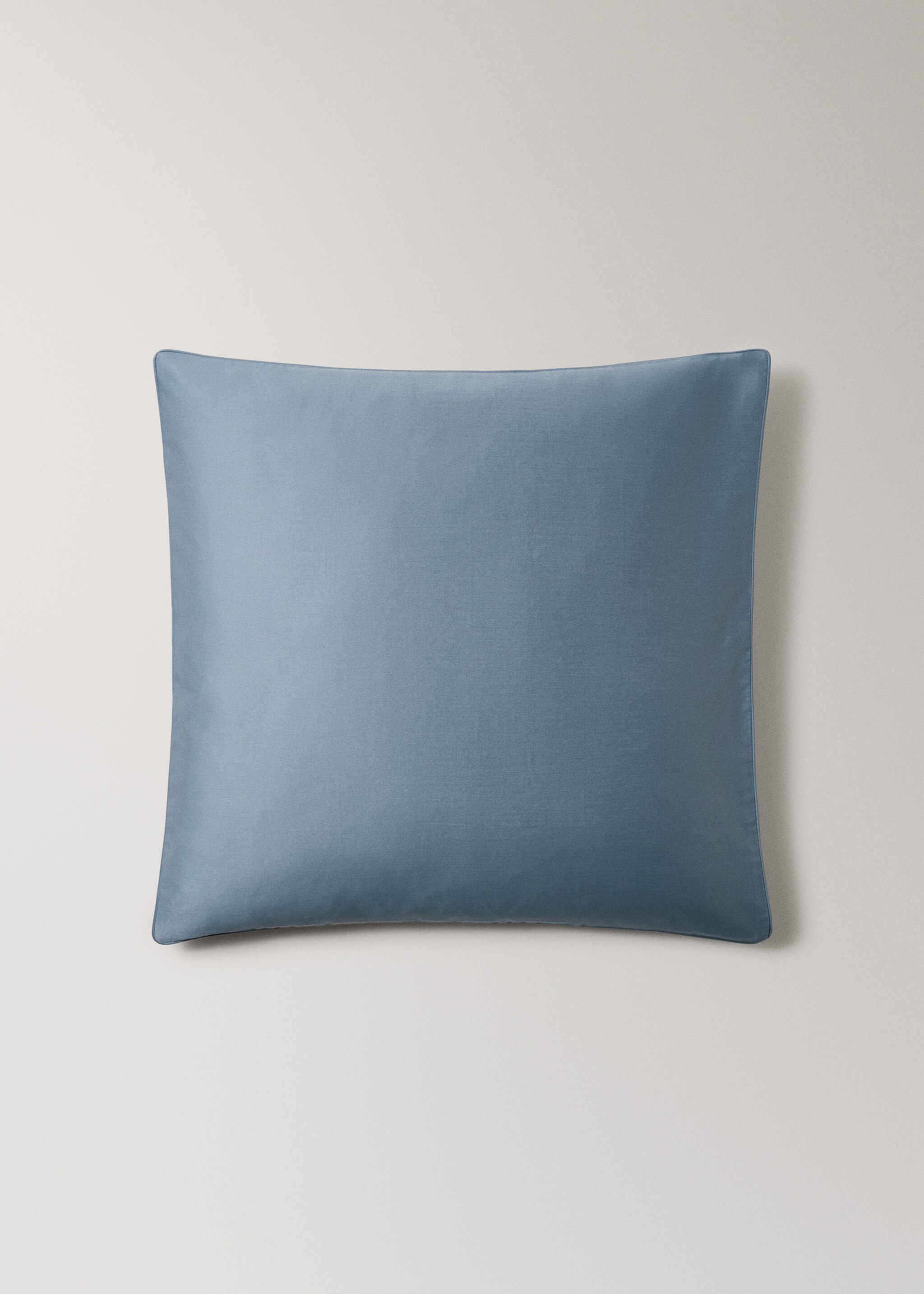 Two 600-thread count cotton satin pillowcases 60x60 cm - Article without model, Blue. Ref: 27022910-00.
