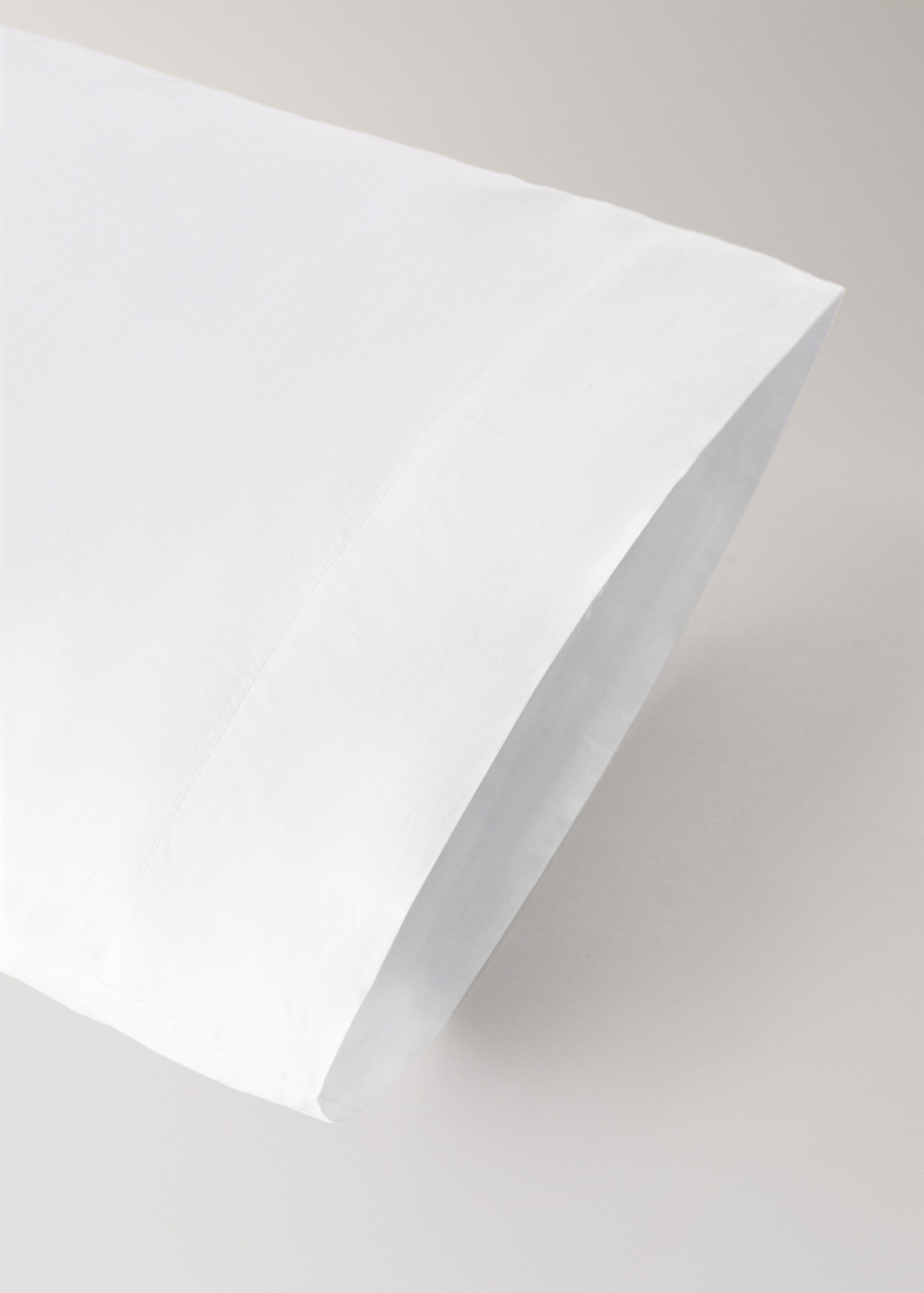 Cotton percale pillowcase 45x110 cm - Details of the article 2, White. Ref: 27022913-00.