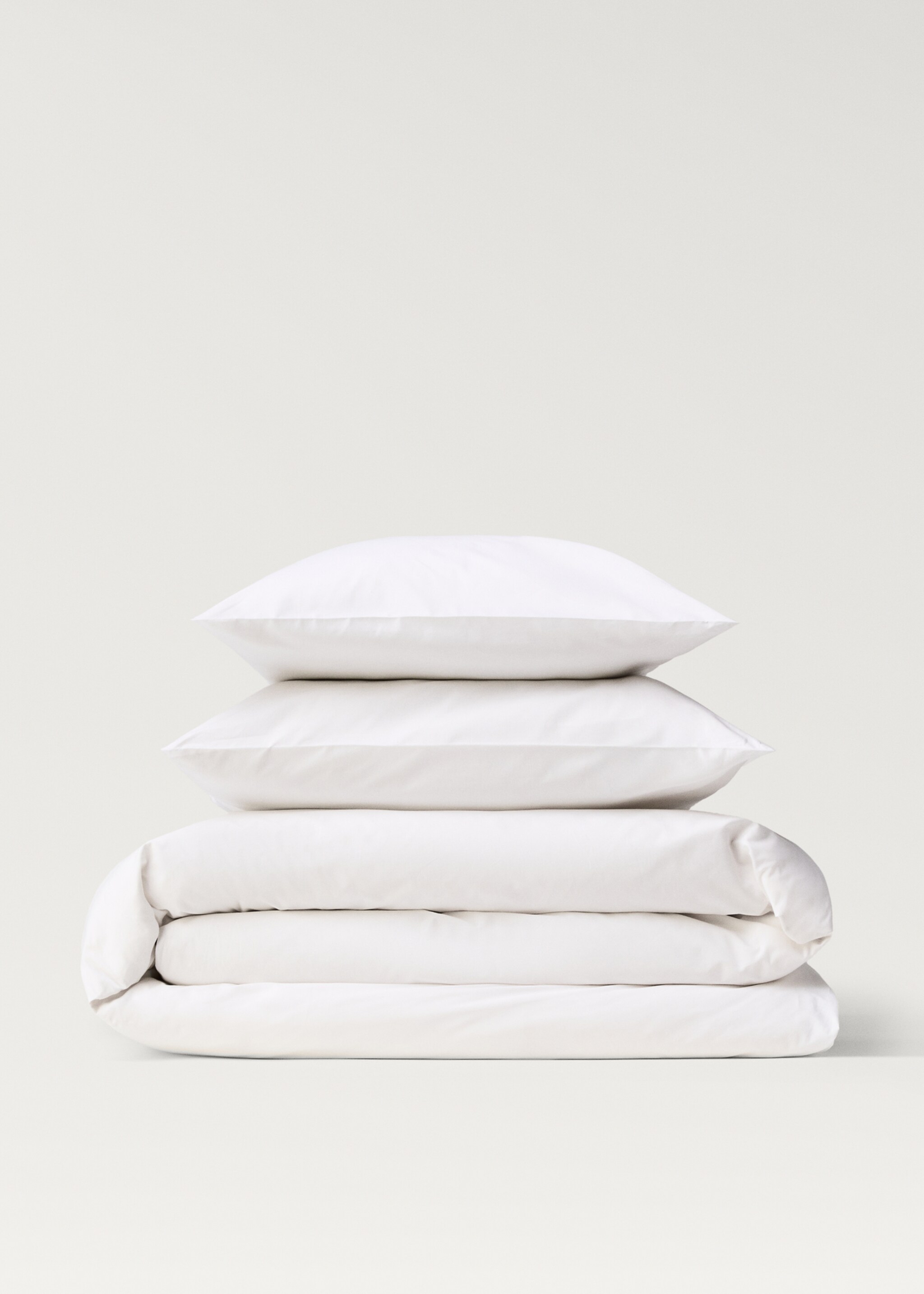 Percale cotton duvet cover King bed - Article without model, White. Ref: 27022915-00.