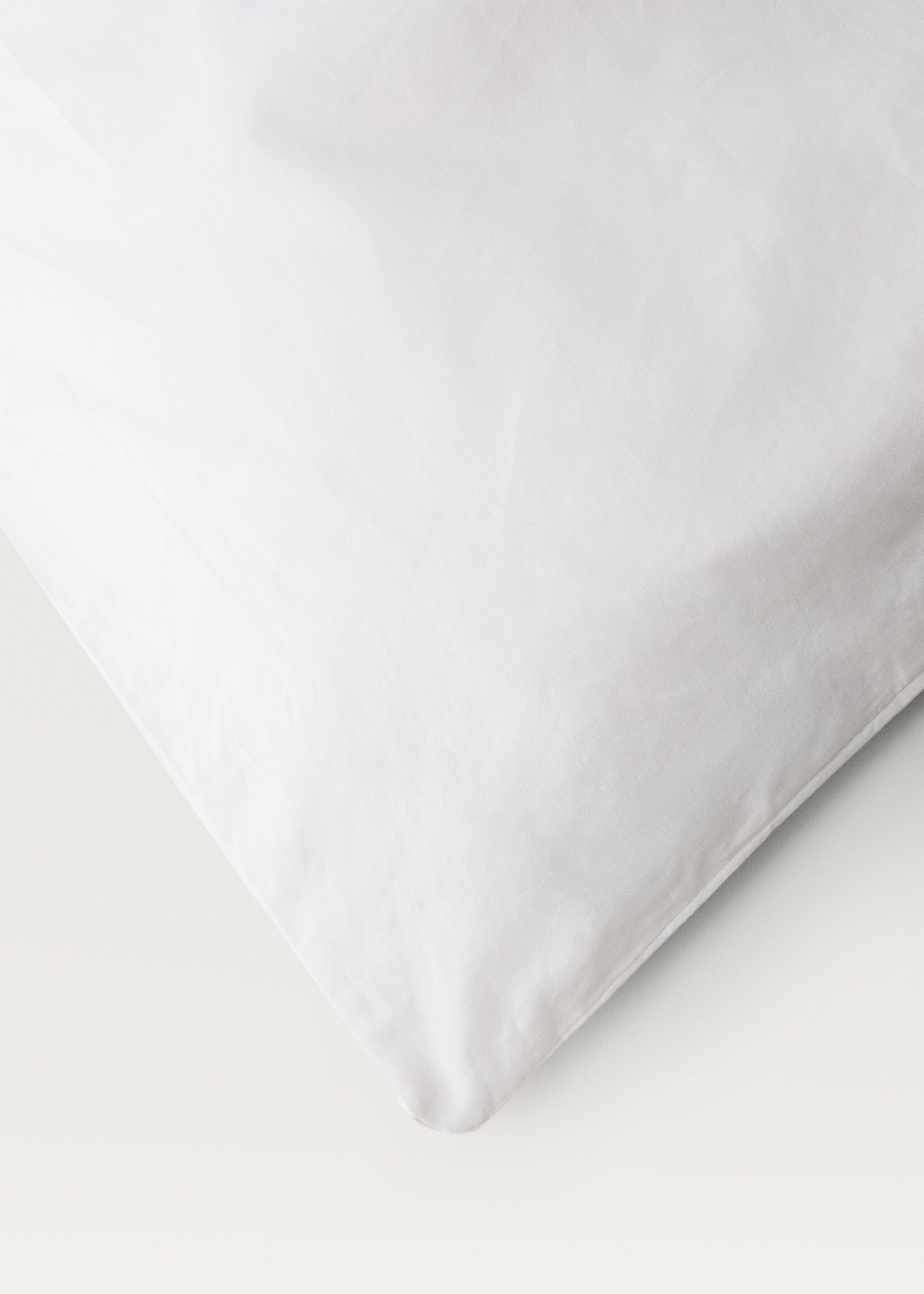 Percale cotton duvet cover King bed - Details of the article 3, White. Ref: 27022915-00.