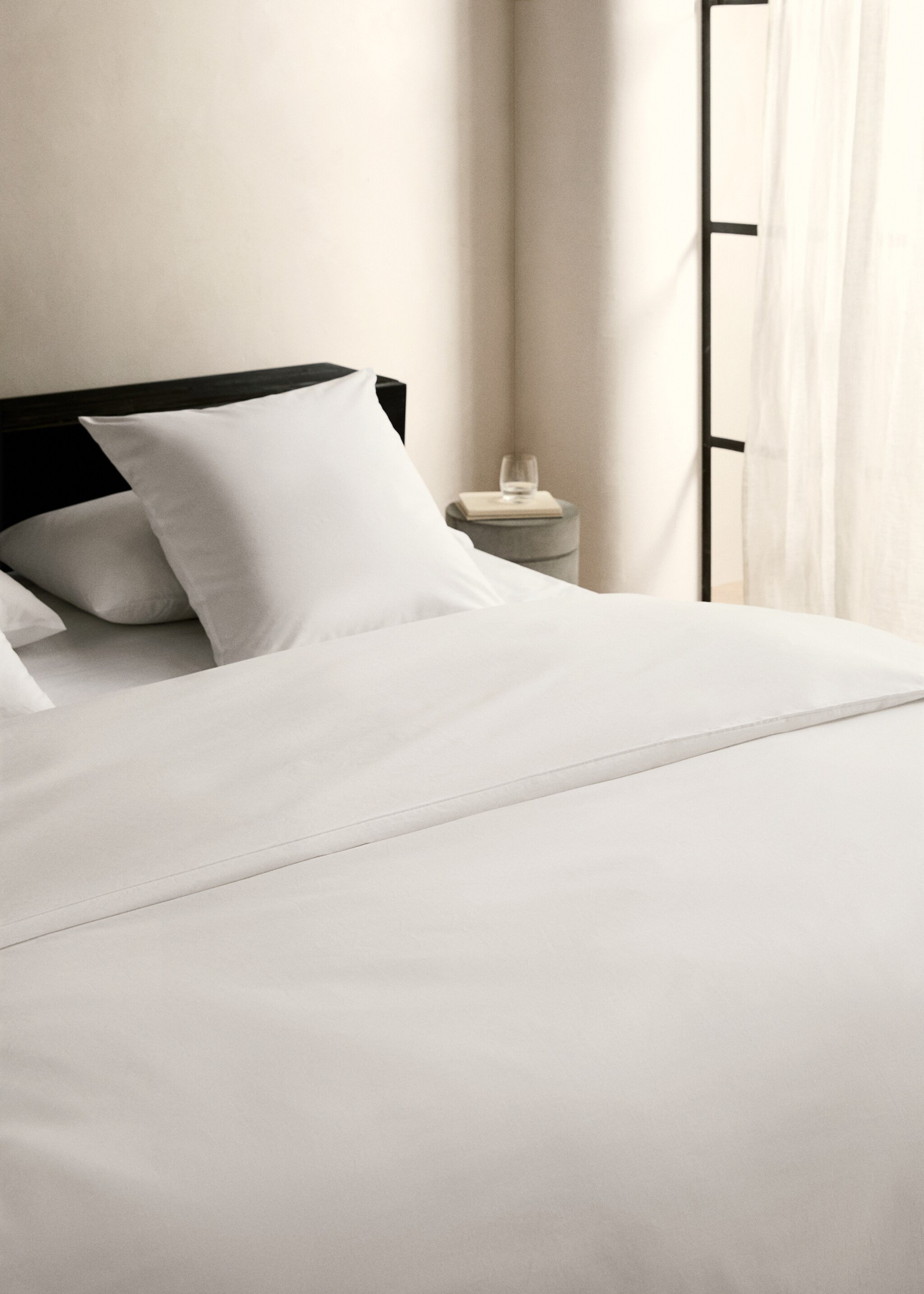 Percale cotton duvet cover Superking bed - Details of the article 6, White. Ref: 27022916-00.