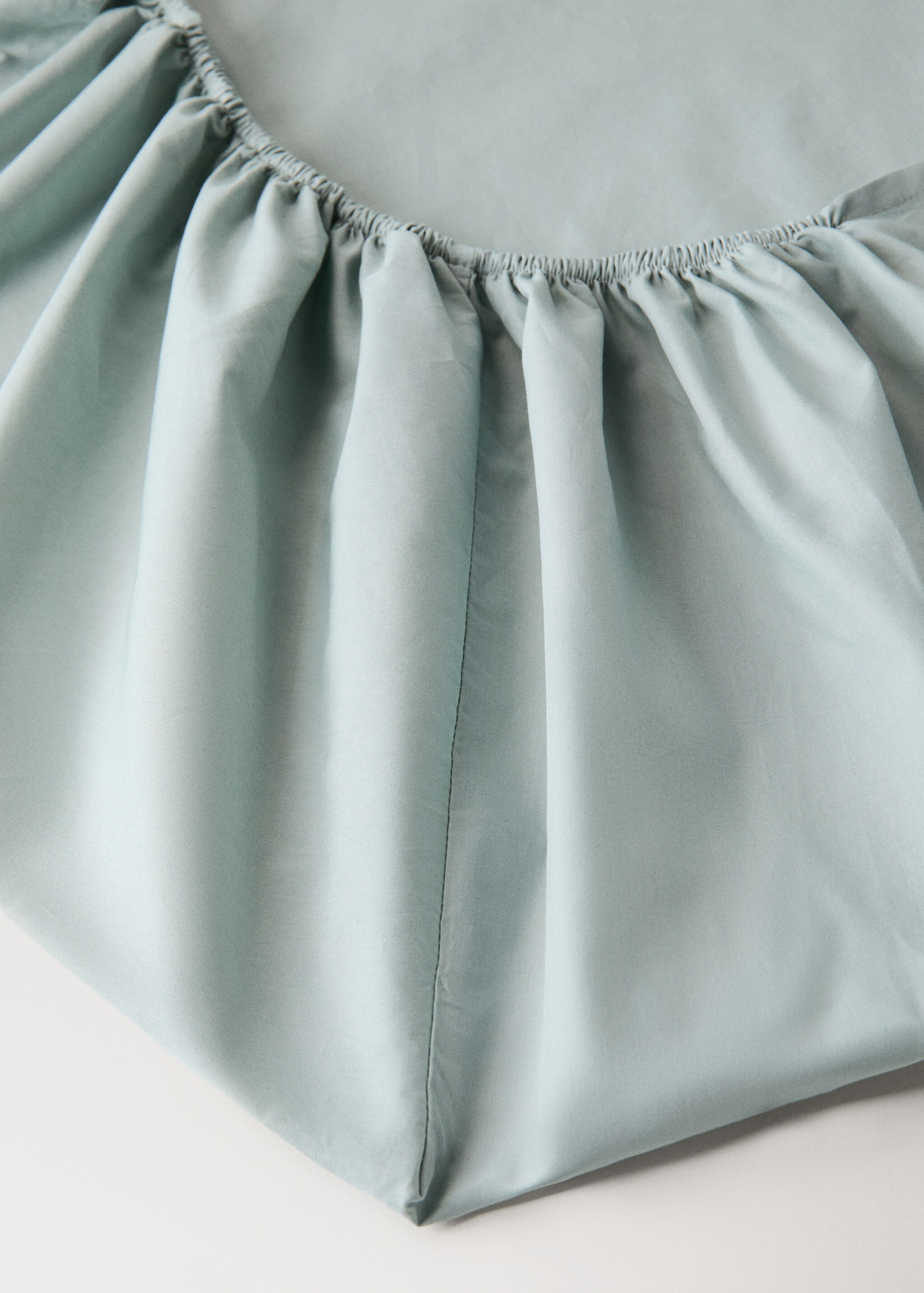 200-thread count percale cotton fitted sheet for 180 cm bed - Details of the article 2, Aqua Green. Ref: 27022923-00.