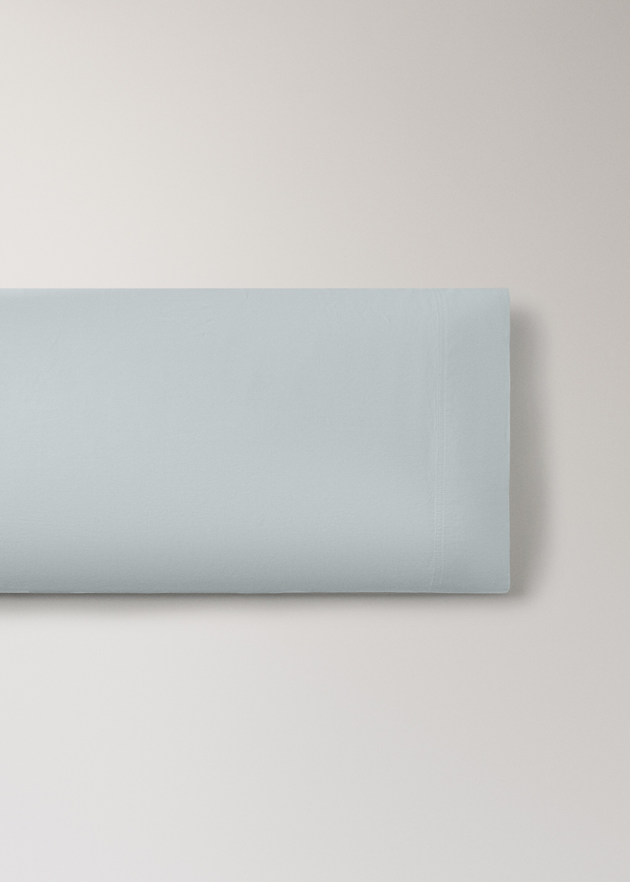 Double-stitched satin pillowcase 45x110 cm - Article without model, Aqua Green. Ref: 27022928-00.