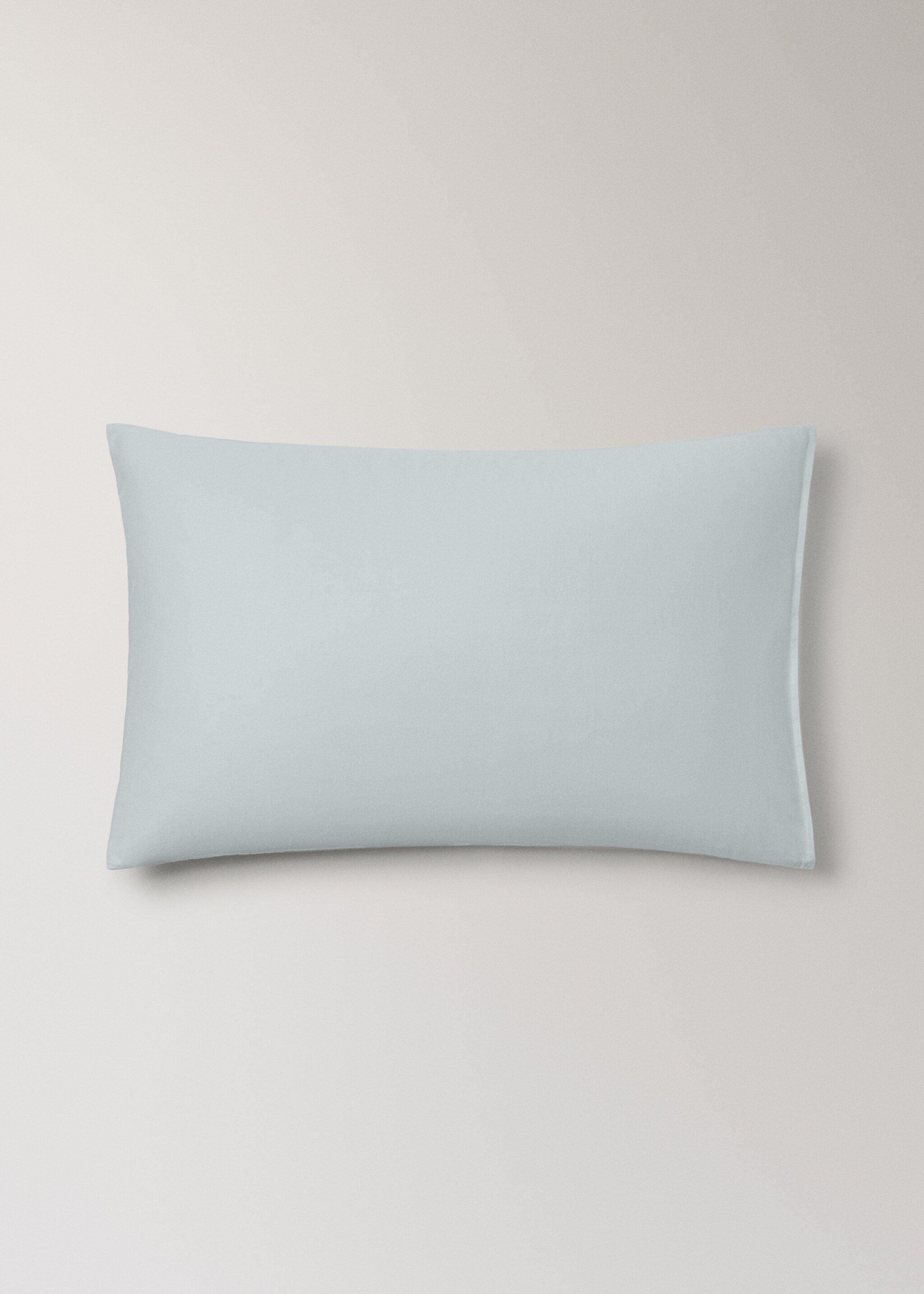 Two double-stitched satin pillowcases 50x75 cm - Article without model, Aqua Green. Ref: 27022929-00.