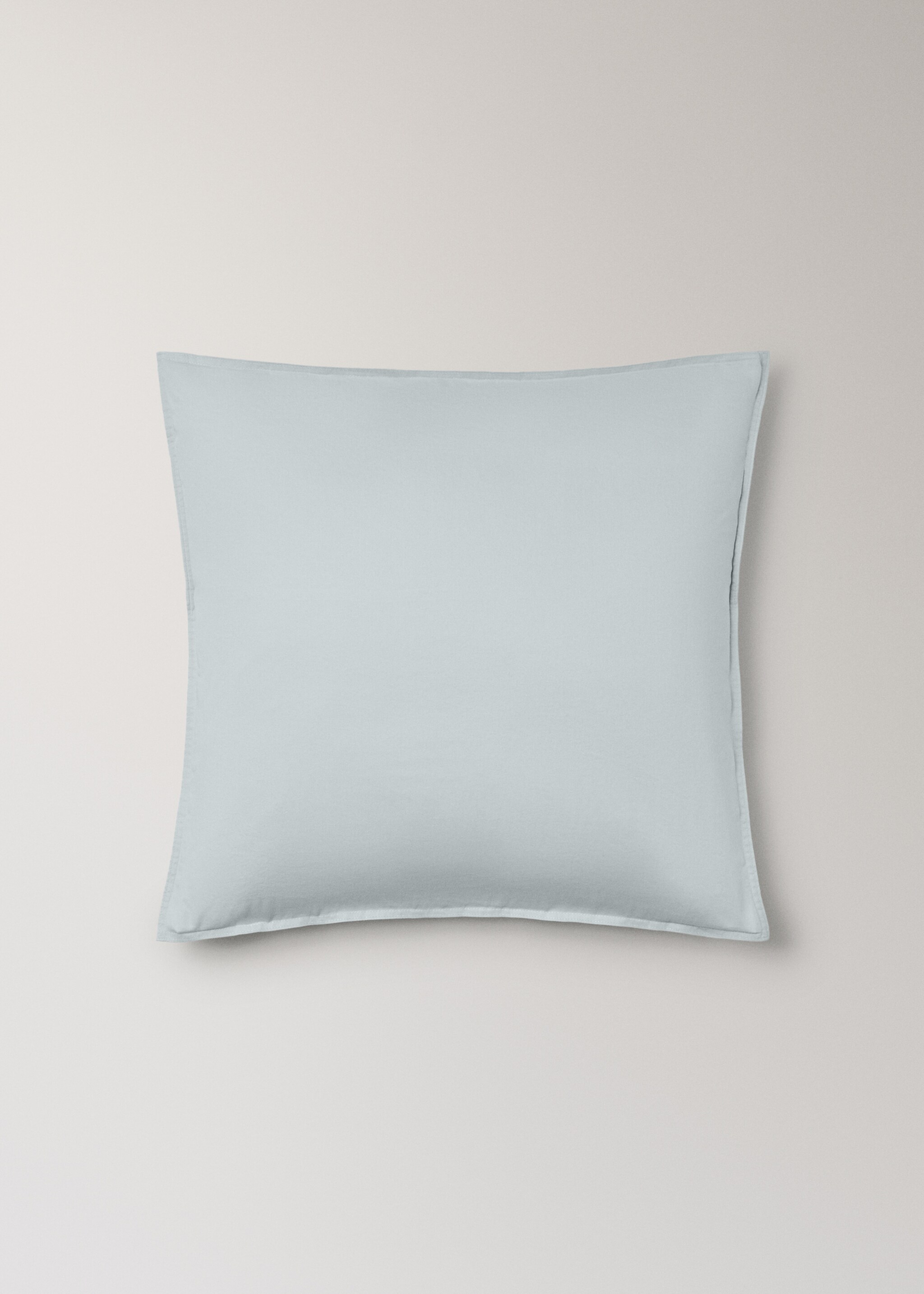 Two double-stitched satin pillowcases  60x60 cm - Article without model, Aqua Green. Ref: 27022930-00.
