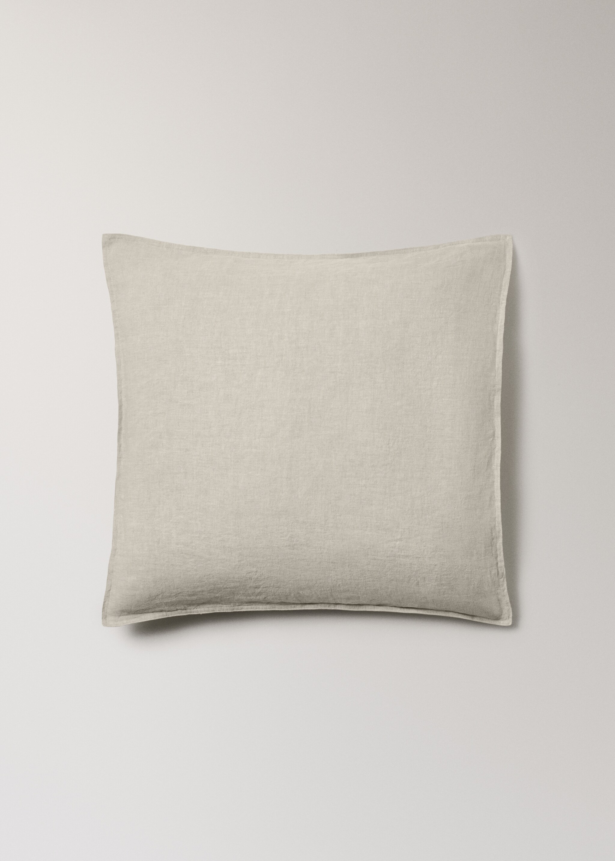 Deux taies d'oreiller lin lavé 60x60 cm - Article sans modèle, Sable. Ref: 27022933-00.