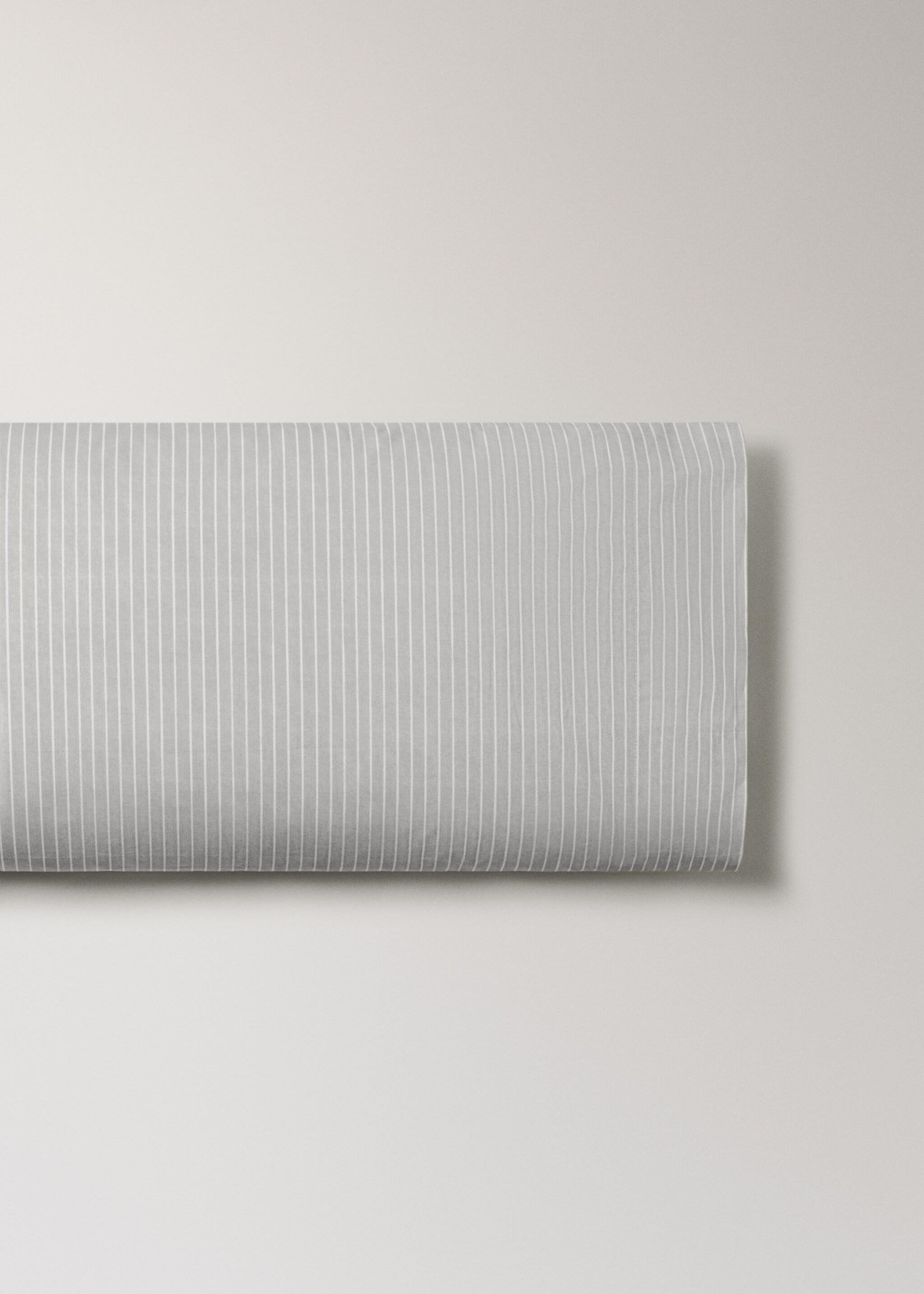 Наволочка бавовняна з перкалю в смужку 45х110см - Товар без моделі, Світло-сірий/пастельний. Ref: 27022937-00.