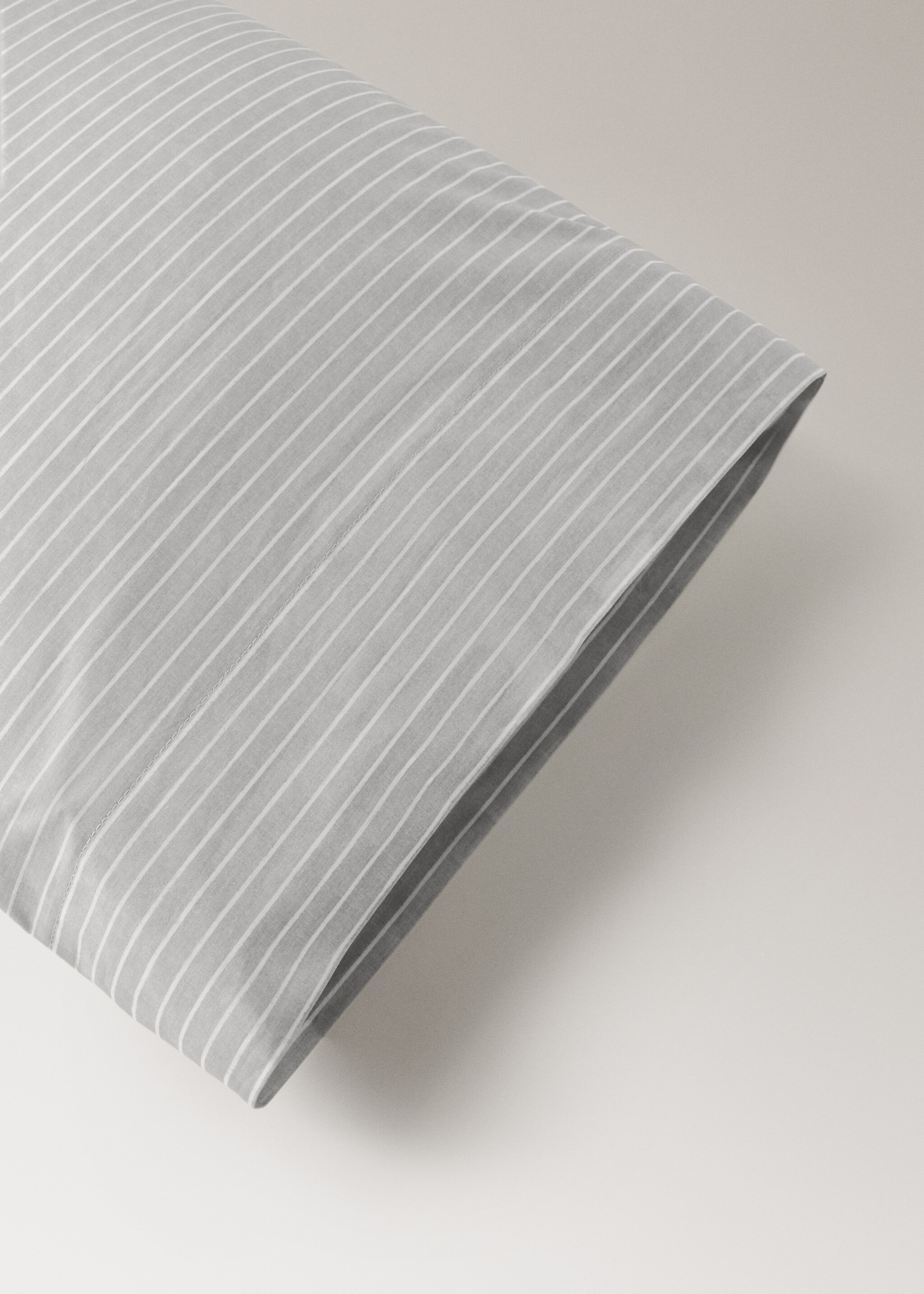 Наволочка бавовняна з перкалю в смужку 45х110см - Детальніше про товар 2, Світло-сірий/пастельний. Ref: 27022937-00.