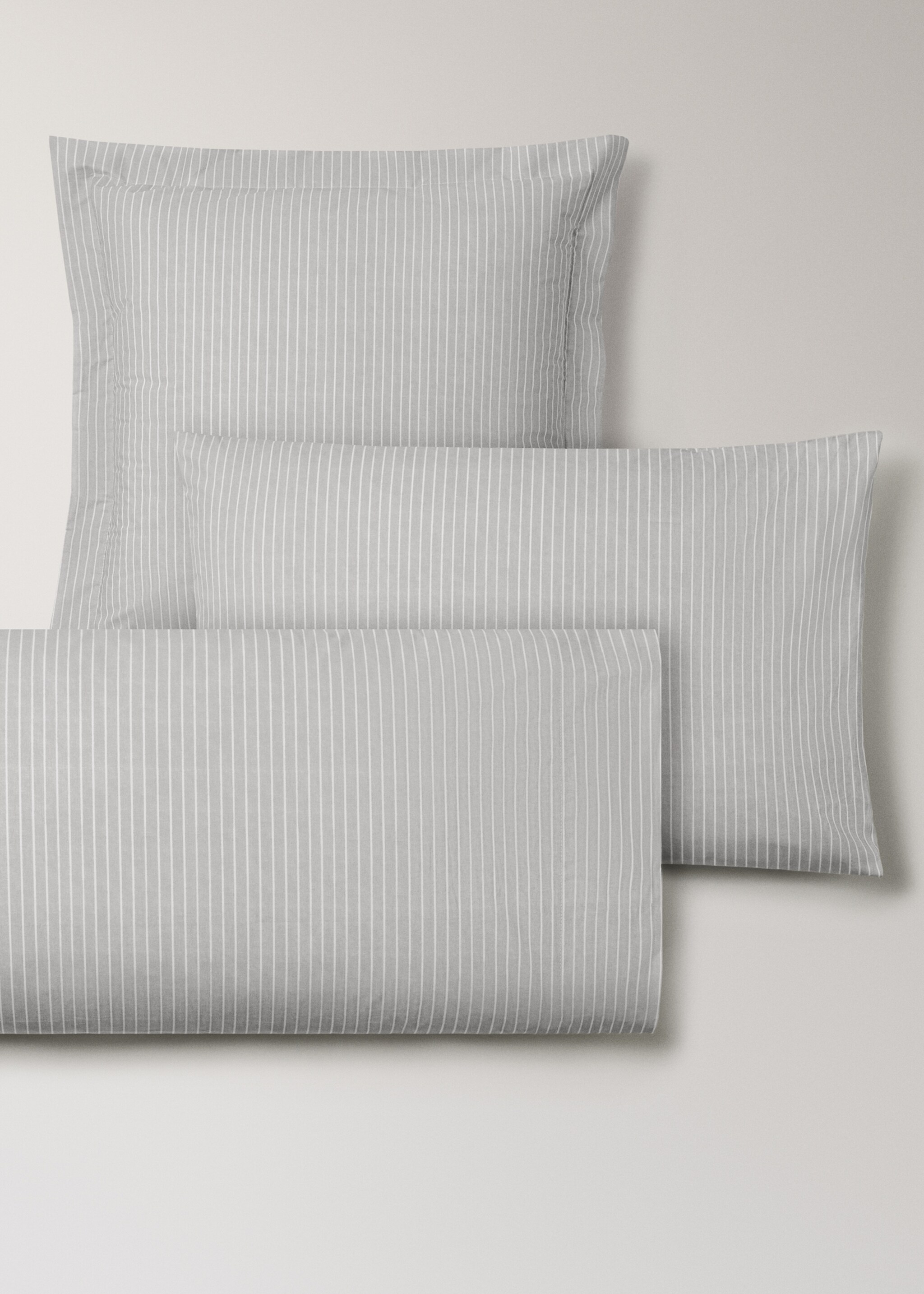 Наволочка бавовняна з перкалю в смужку 45х110см - Детальніше про товар 3, Світло-сірий/пастельний. Ref: 27022937-00.