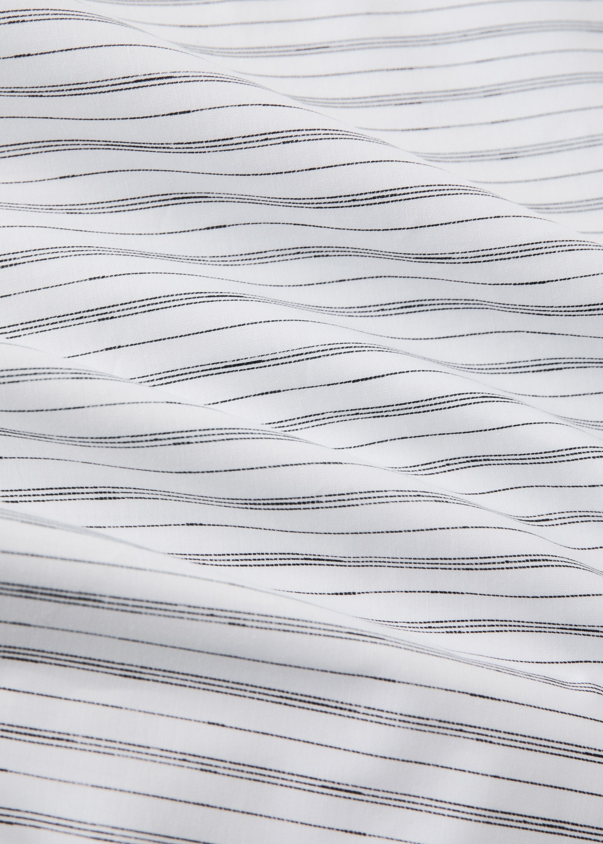 Percale striped top sheet Bed 180/200 cm - Details of the article 3, Grey. Ref: 27022951-00.