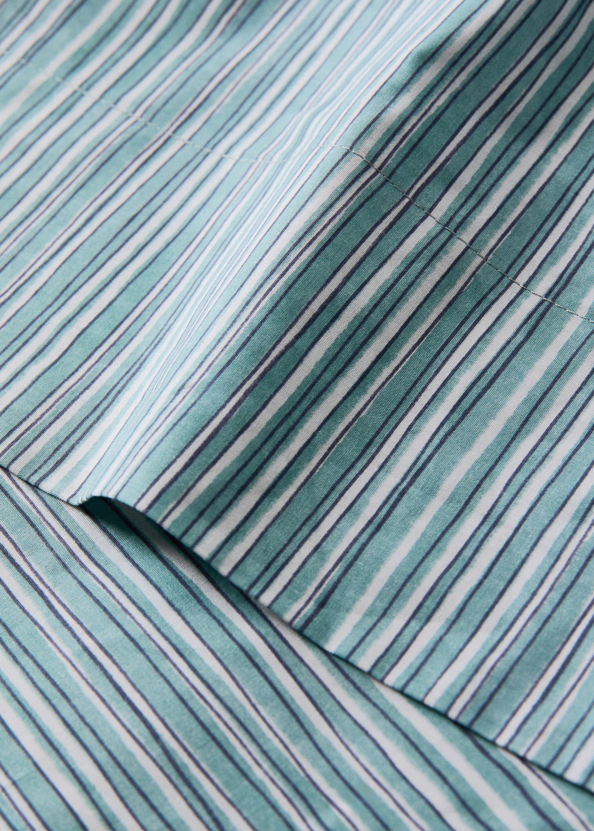 Top sheet with irregular fine stripe pattern 150/160 cm - Details of the article 1, Aqua Green. Ref: 27022958-00.