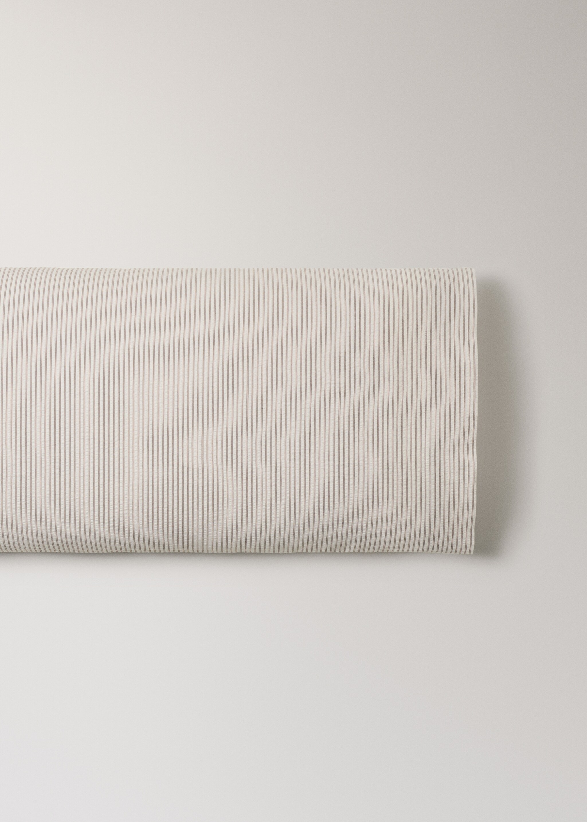 Funda almohada algodón seersucker rayas finas 45x110 cm - Artículo sin modelo, Café. Ref: 27023272-00.