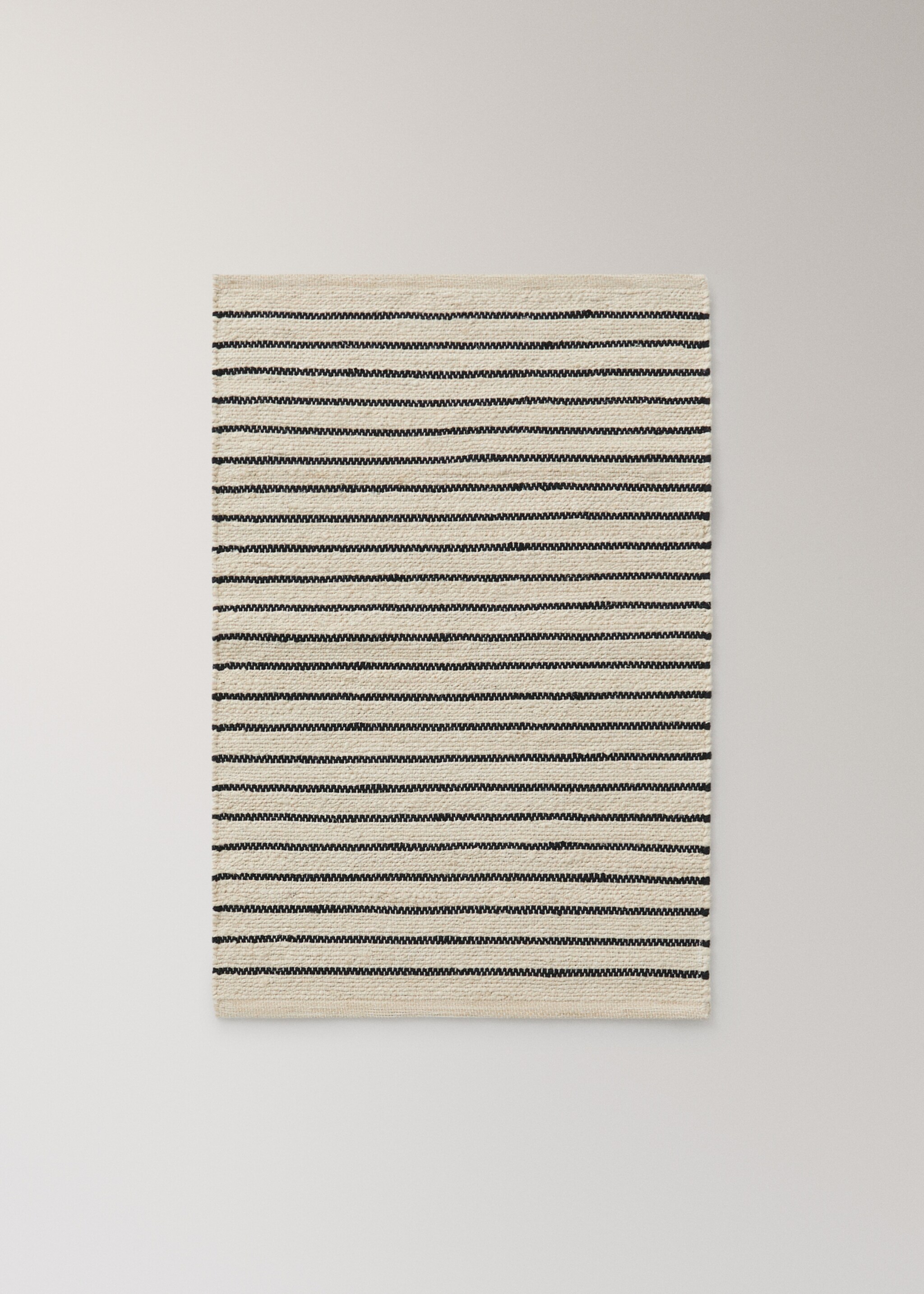 Striped braided jute rug - Article without model, Ecru. Ref: 27023275-00.