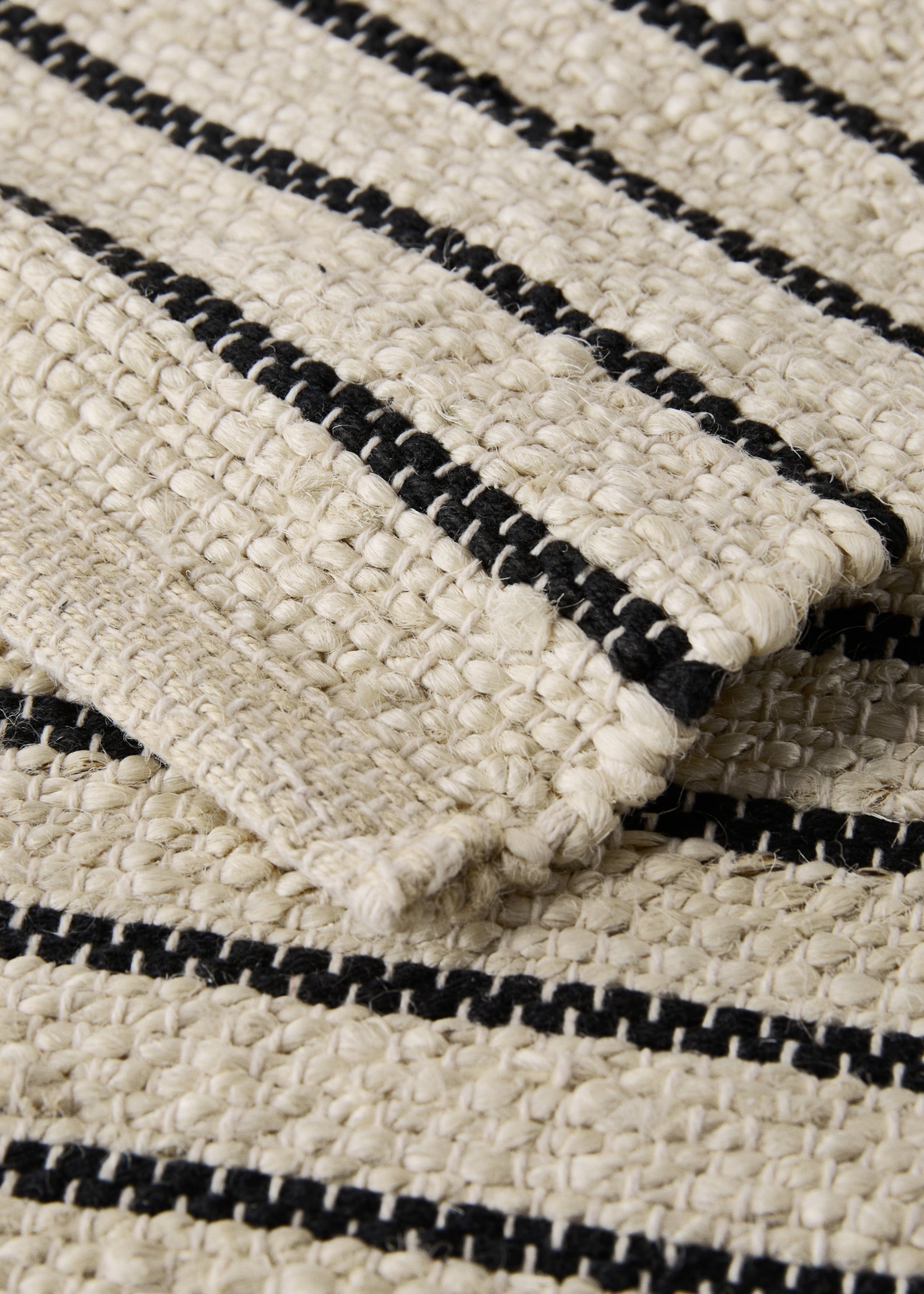 Jute stripe rug 150x200cm - Details of the article 3, Ecru. Ref: 27023276-00.