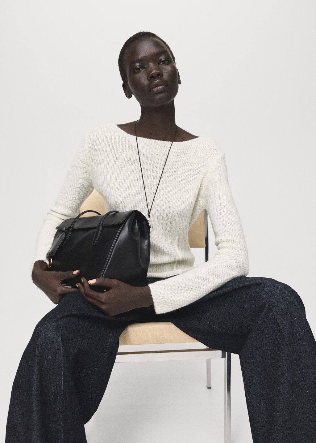 Mango Knitted sweater with seams