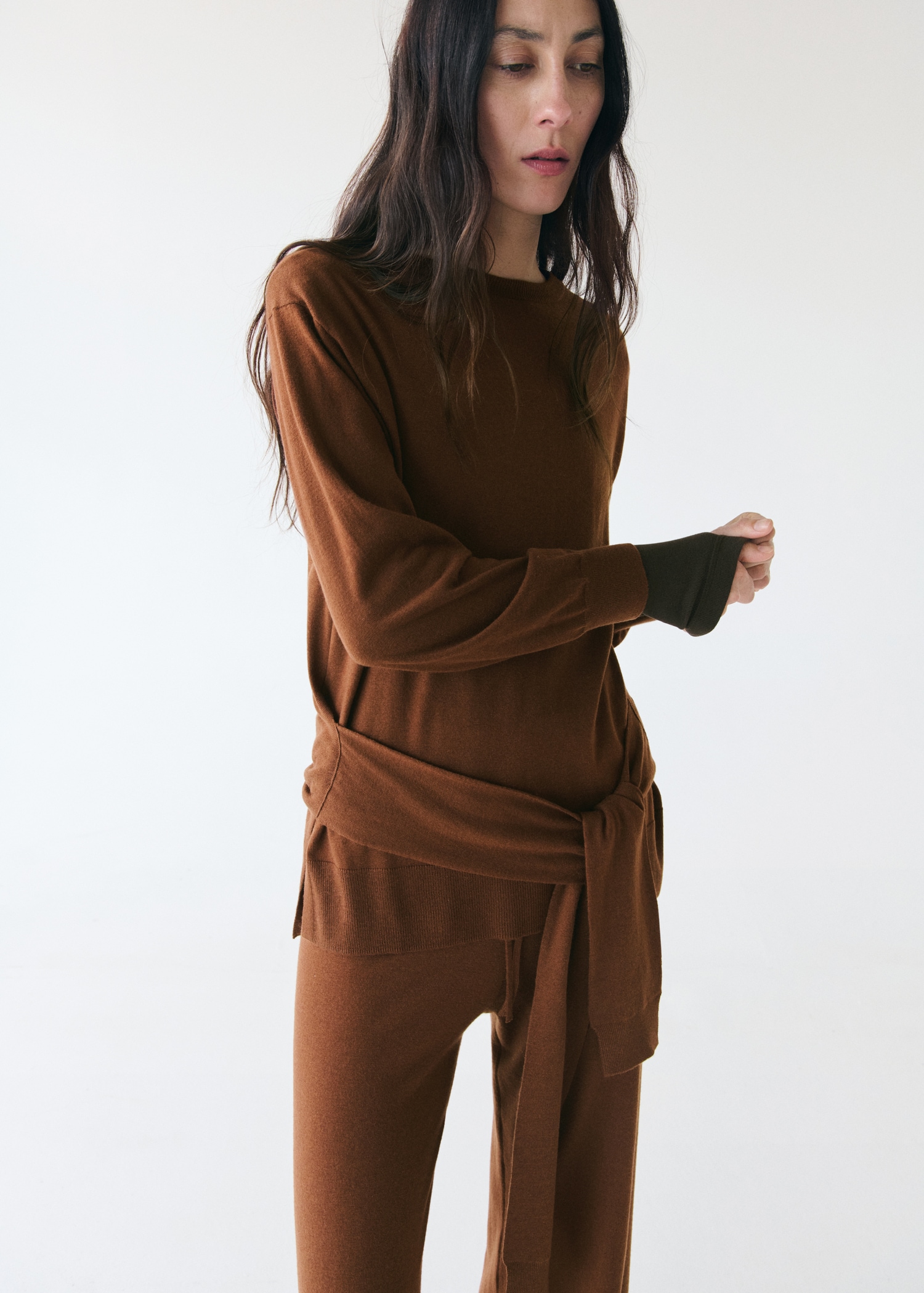 Jersey mezcla de lana nudo - Plano medio