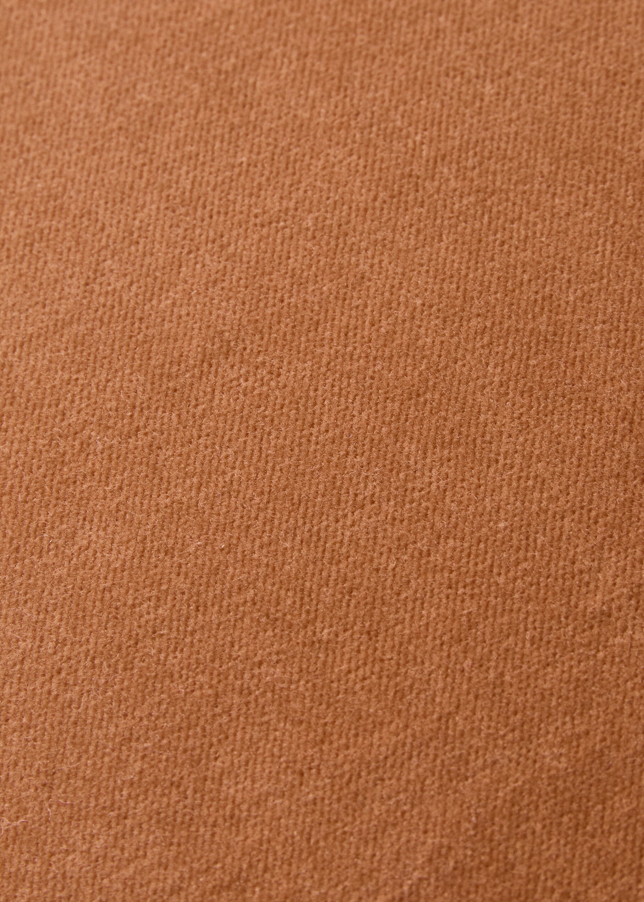 Velvet cushion cover with tape detail 50x50 cm - Details of the article 3, Curry. Ref: 27023307-00.