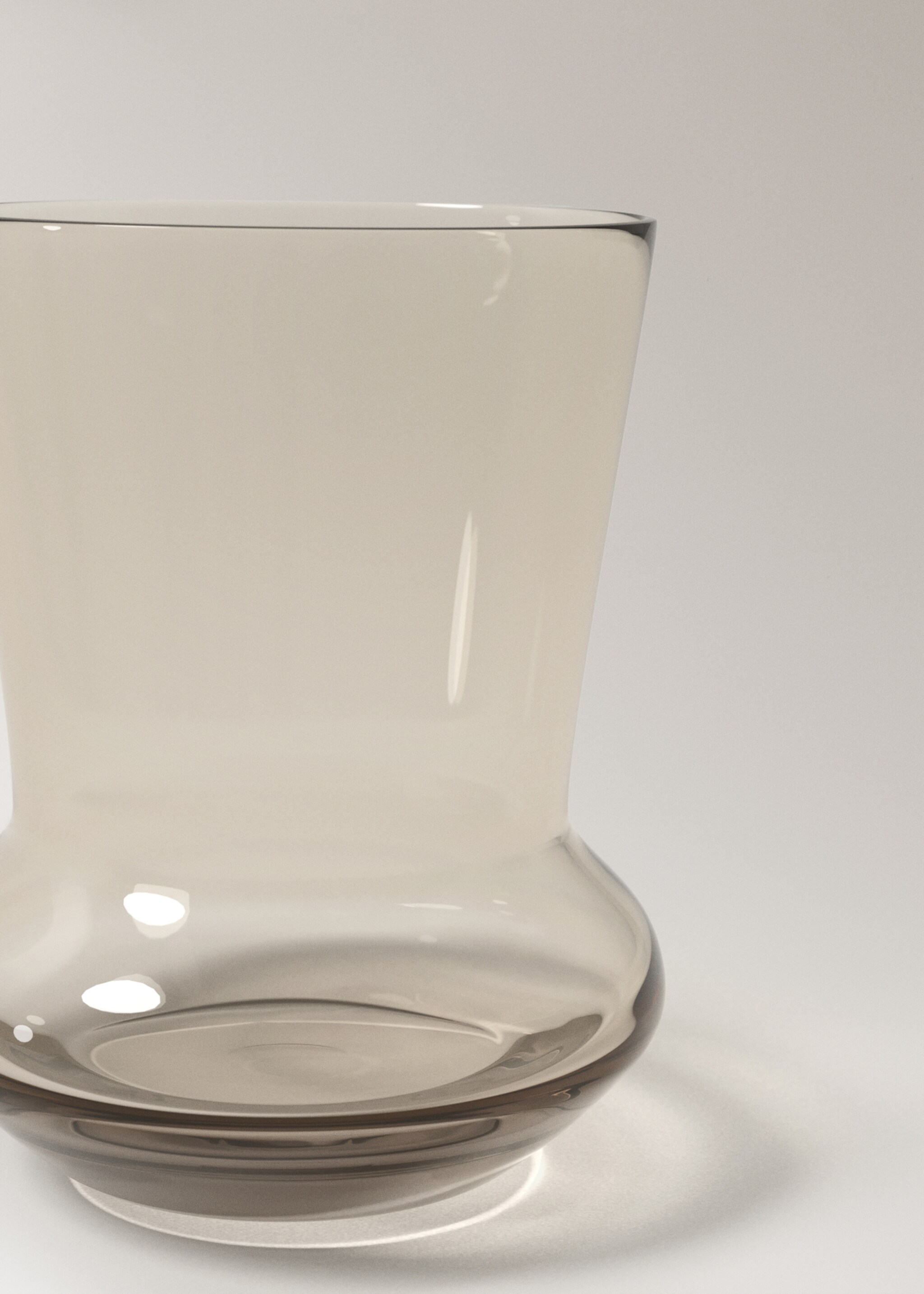 Glass vase - Details of the article 2, Mink Grey. Ref: 27023313-00.