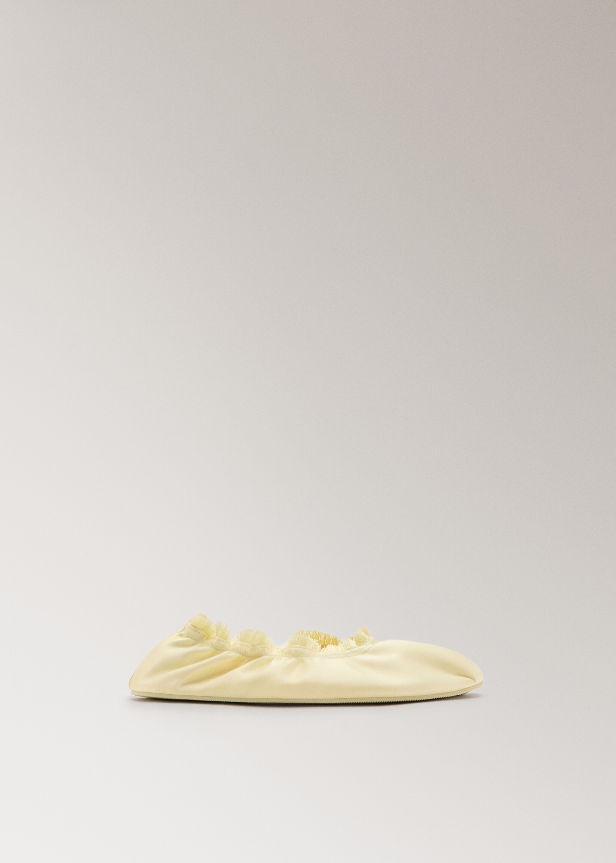 Satin ballerina flats with elastic - Article without model, Pastel Yellow. Ref: 27023318-00.