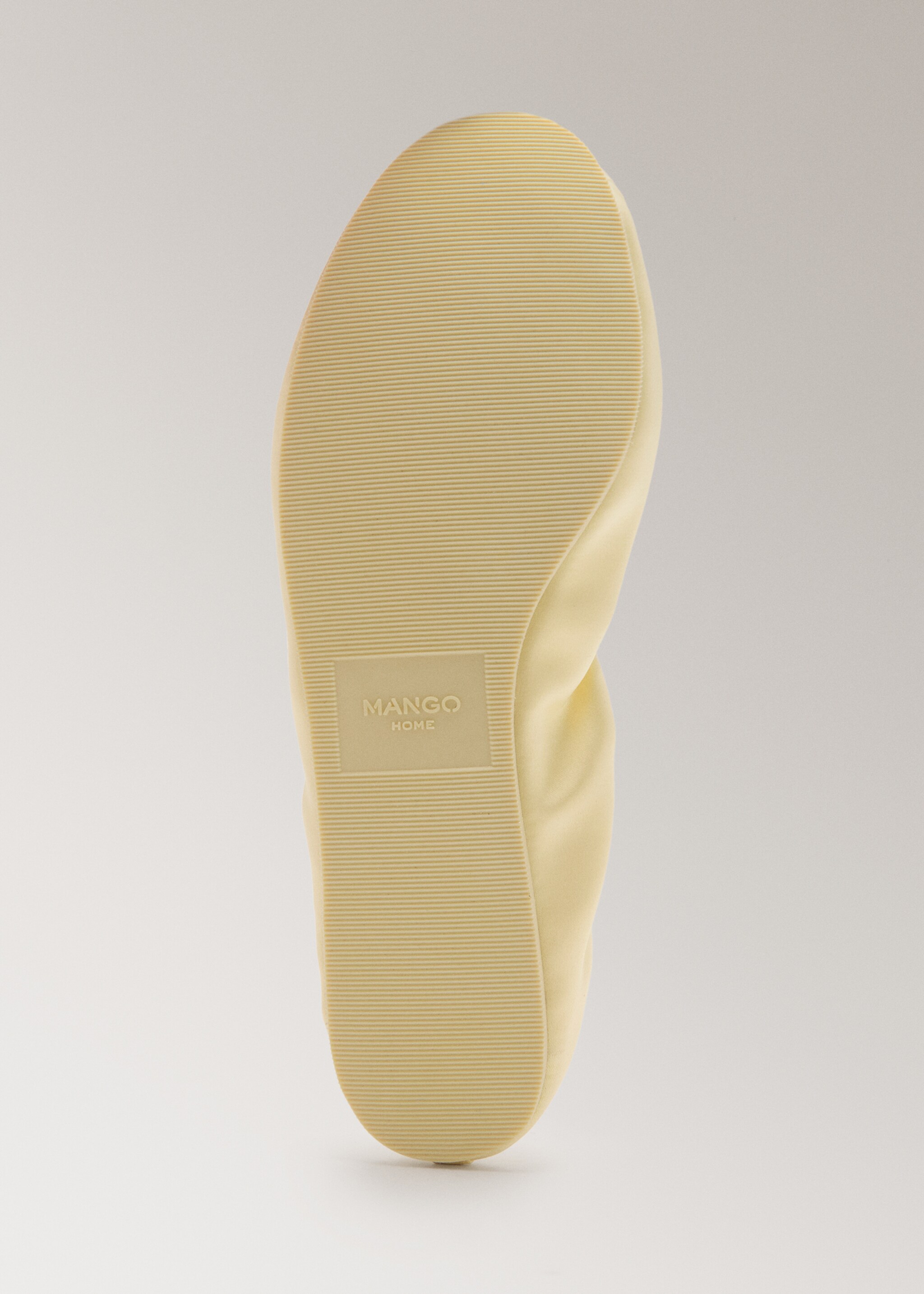 Satin ballerina flats with elastic - Details of the article 3, Pastel Yellow. Ref: 27023318-00.