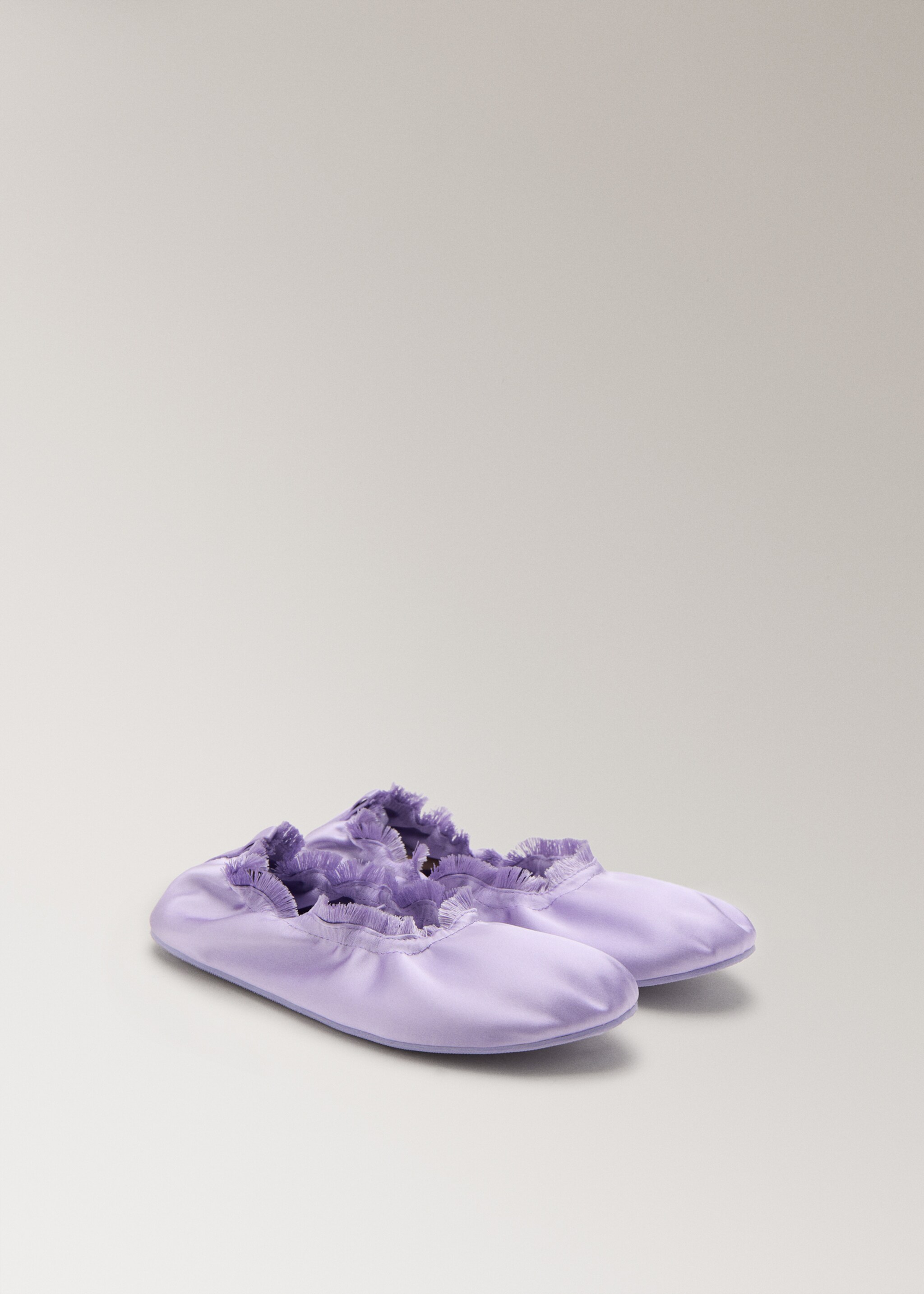 Satin ballerina flats with elastic - Medium plane, Lilac. Ref: 27023318-00.
