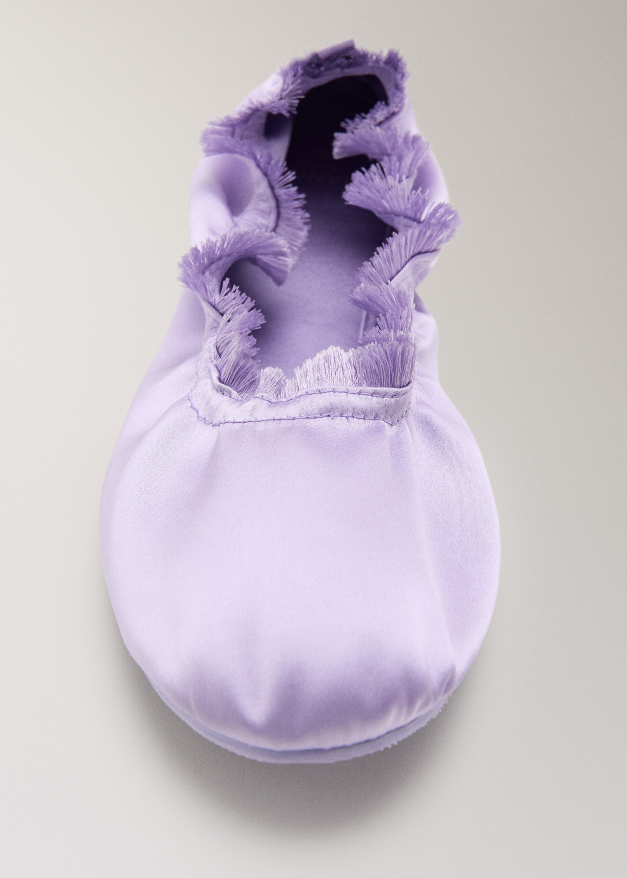 Satin ballerina flats with elastic - Details of the article 1, Lilac. Ref: 27023318-00.