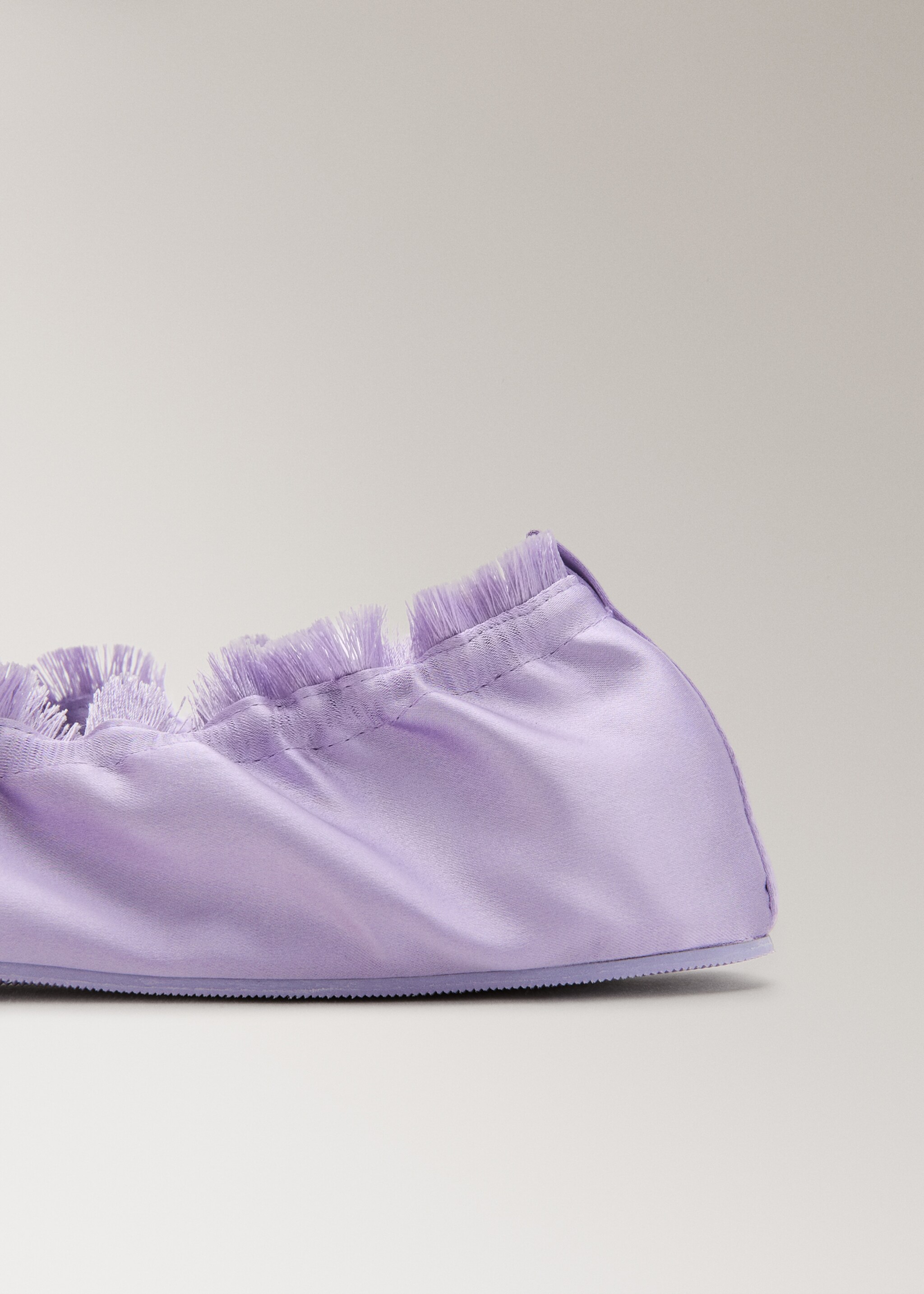 Satin ballerina flats with elastic - Details of the article 2, Lilac. Ref: 27023318-00.