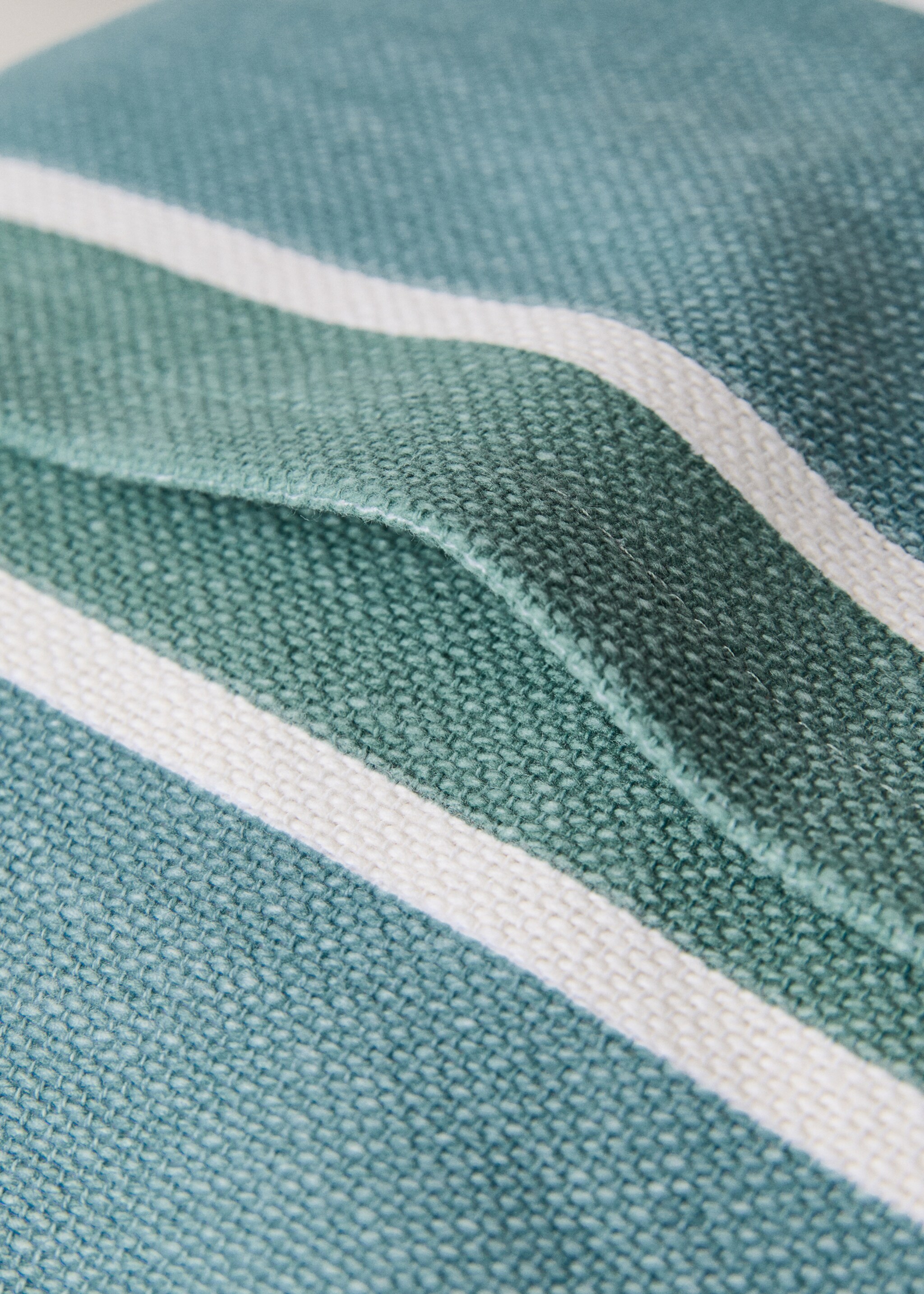 Cotton cushion cover with printed stripes 30x50 cm - Details of the article 2, Blue. Ref: 27023320-00.