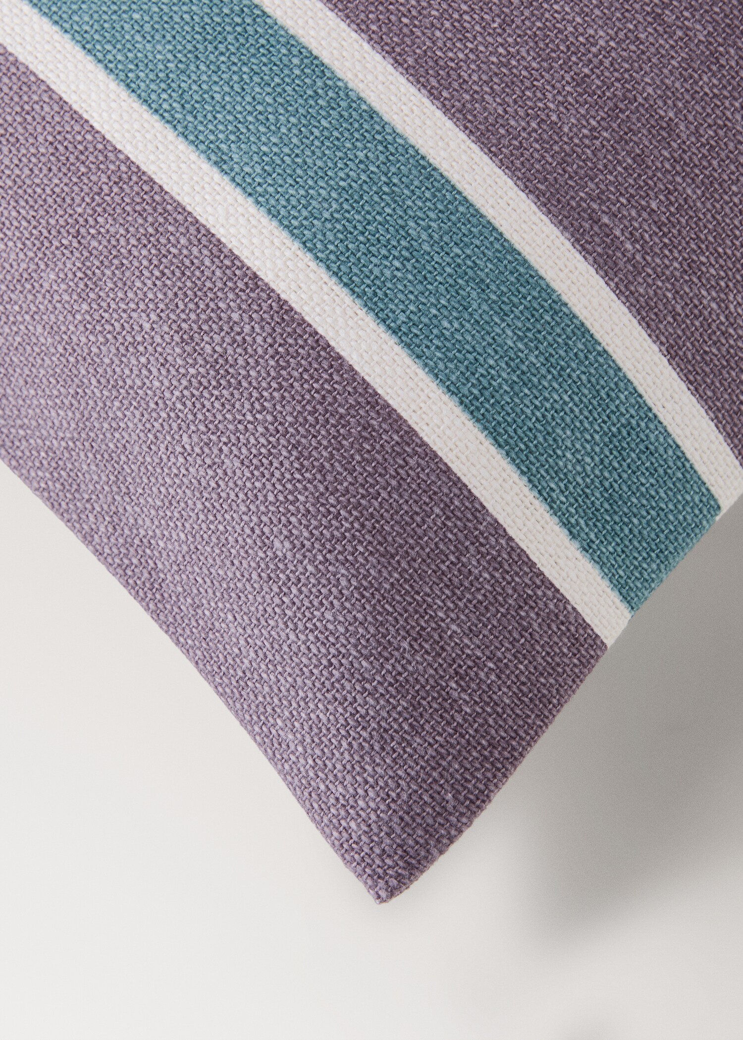 Cotton cushion cover with printed stripes 30x50 cm - Details of the article 1